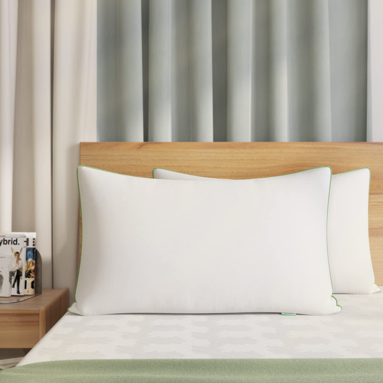 Novilla King Size Cooling Pillows Set of 2 - Premium Down Alternative Fiber Adjustable Bed Pillows for Side, Back & Stomach Sleepers | Hotel Quality Breathable Pillowcases | Perfect for Hot Sleepers & Allergy Relief