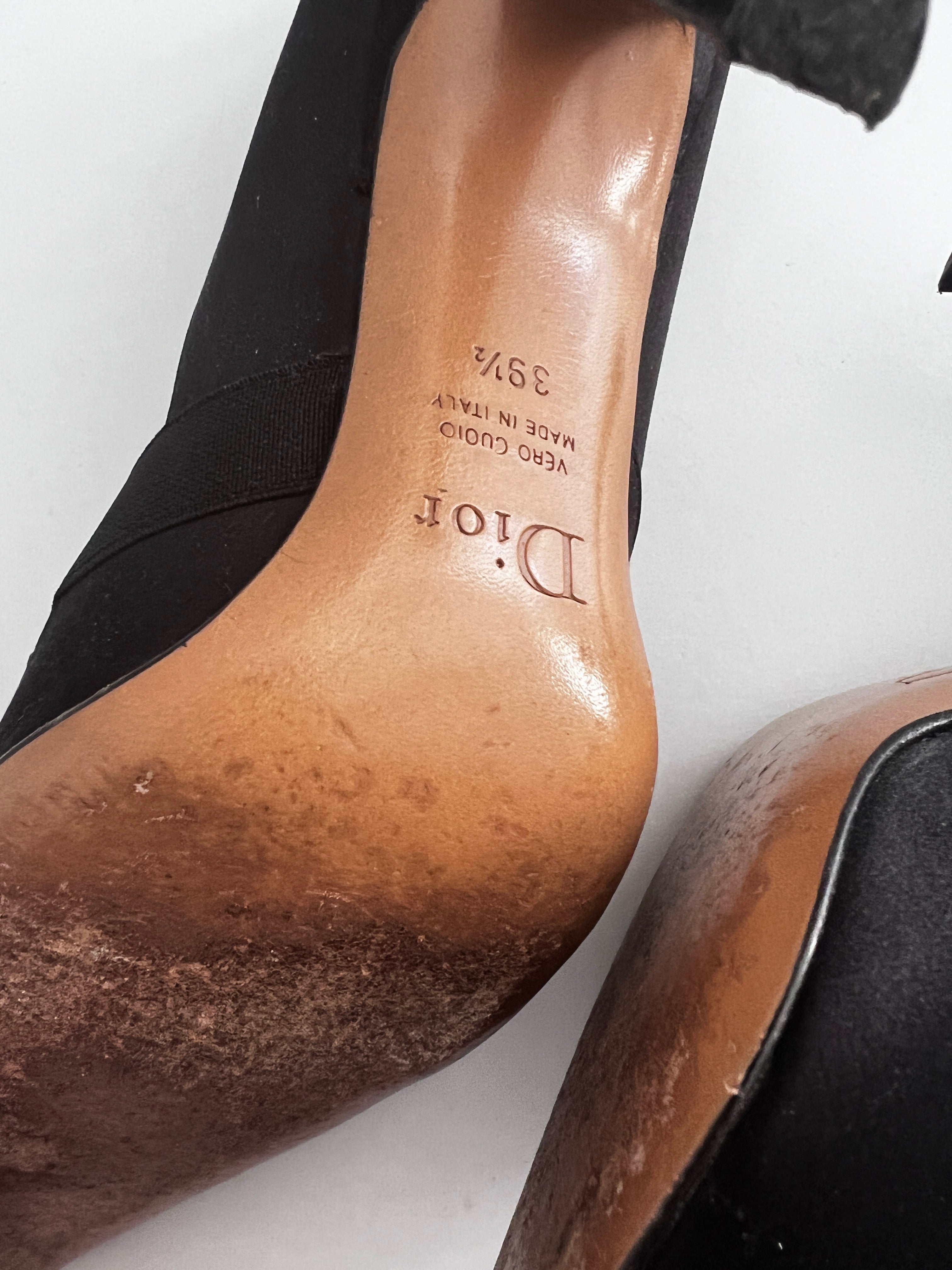 Dior Black Satin Heels for Women - Luxury High Heel Pumps for Evening Parties & Formal Events