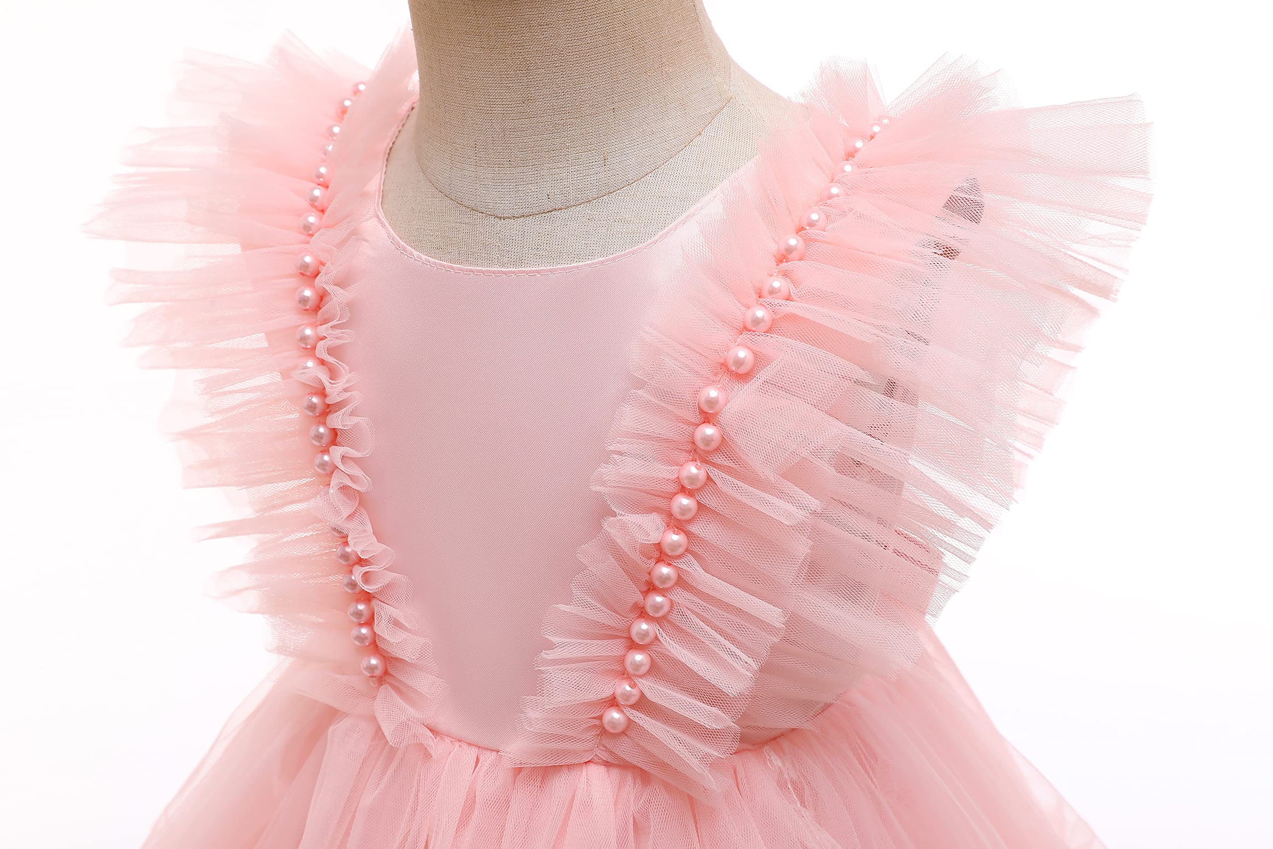JerrisApparel Baby Girls Ruffle Tulle Dress - Elegant Princess Birthday Party Outfit for Toddlers & Kids | Perfect for Special Occasions, Photo Shoots & Holiday Celebrations