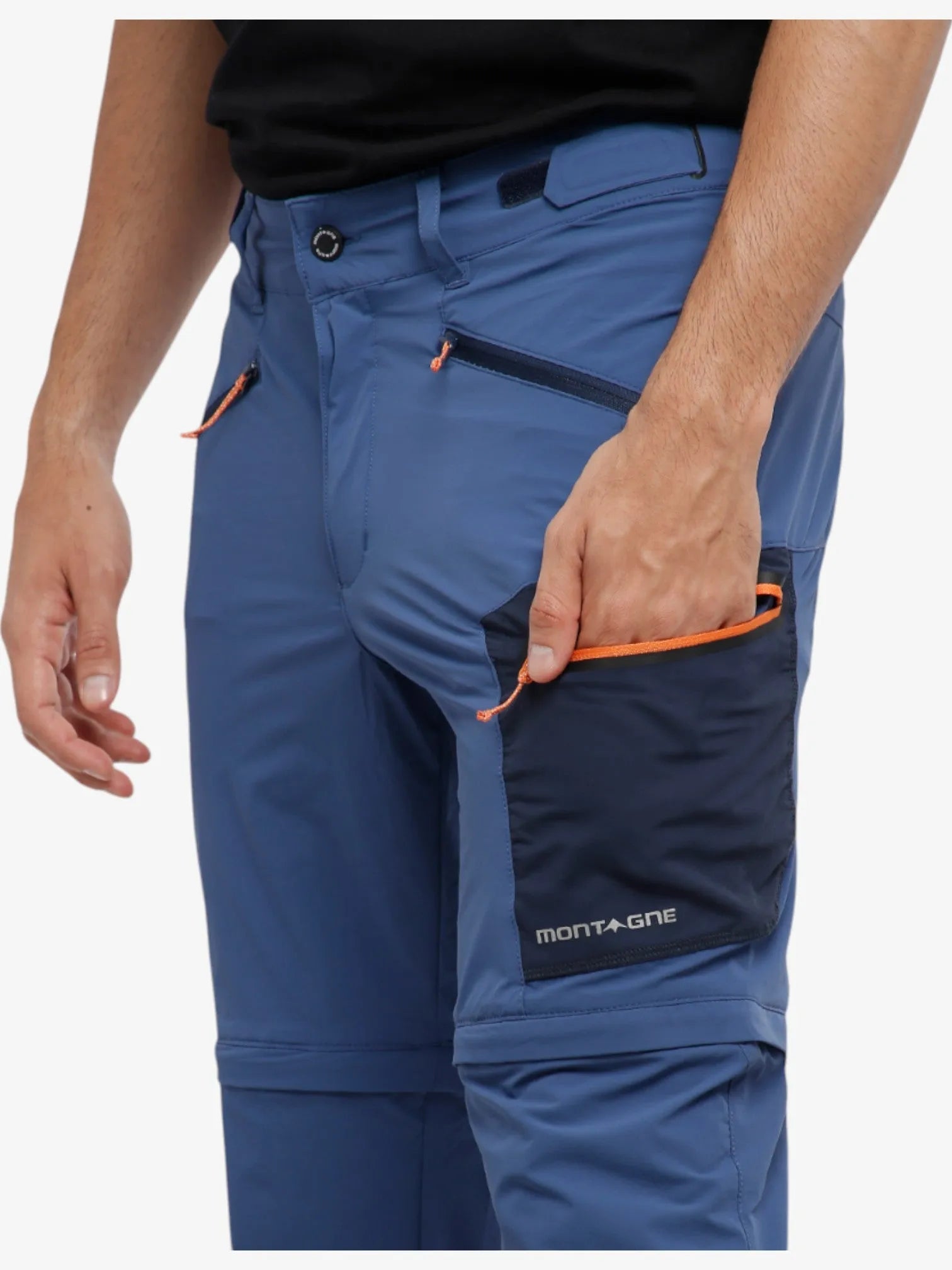 Rex Trekking Convertible Hiking Pants for Men - Lightweight & Detachable Blue Outdoor Pants for Hiking, Camping & Travel Adventures