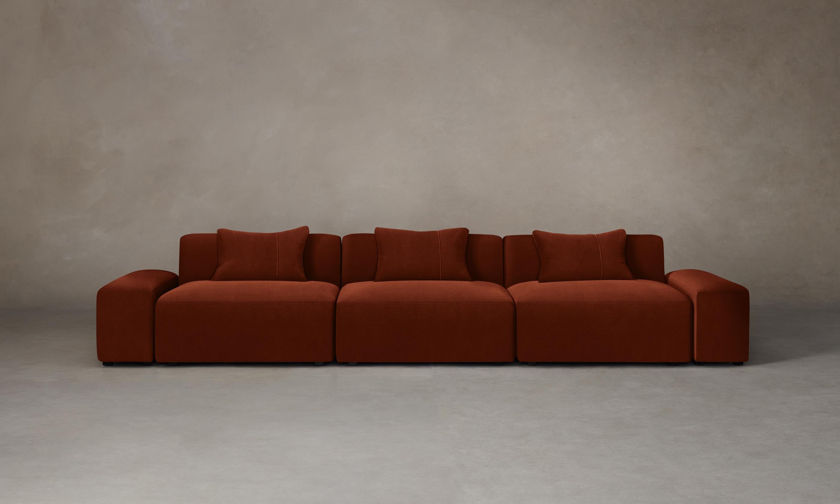 Breuer Modular Sofa - Premium Mohair Upholstery in Spice Color - Perfect for Living Room, Lounge & Modern Home Decor