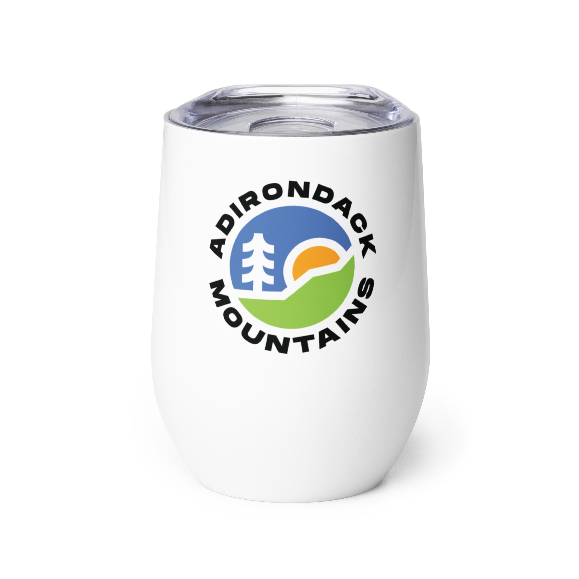 Scenic Route Insulated Wine Tumbler - 20oz Stainless Steel Stemless Wine Glass with Lid & Straw - Perfect for Outdoor Picnics, Beach Parties & Travel