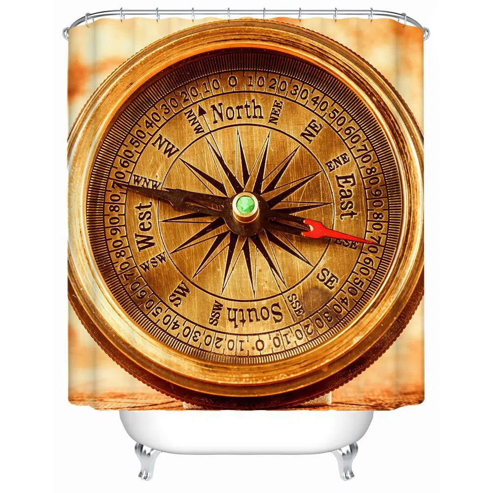 Fair Wind Nautical Shower Curtain - Coastal Beach Theme Bathroom Decor for Sailors & Sea Lovers - Perfect for Bathroom, Boat, or Beach House