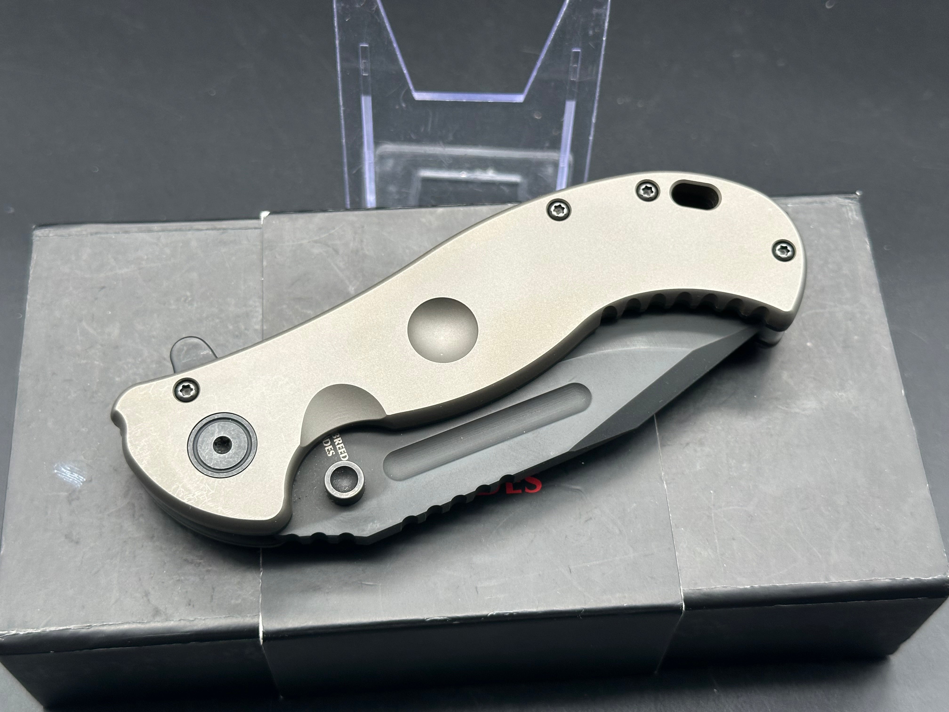 Halfbreed Blades Gen 1 Large Bushcraft Folding Knife - Premium Titanium Handle with S35VN Steel Blade - Ideal for Camping, Hunting & Outdoor Survival