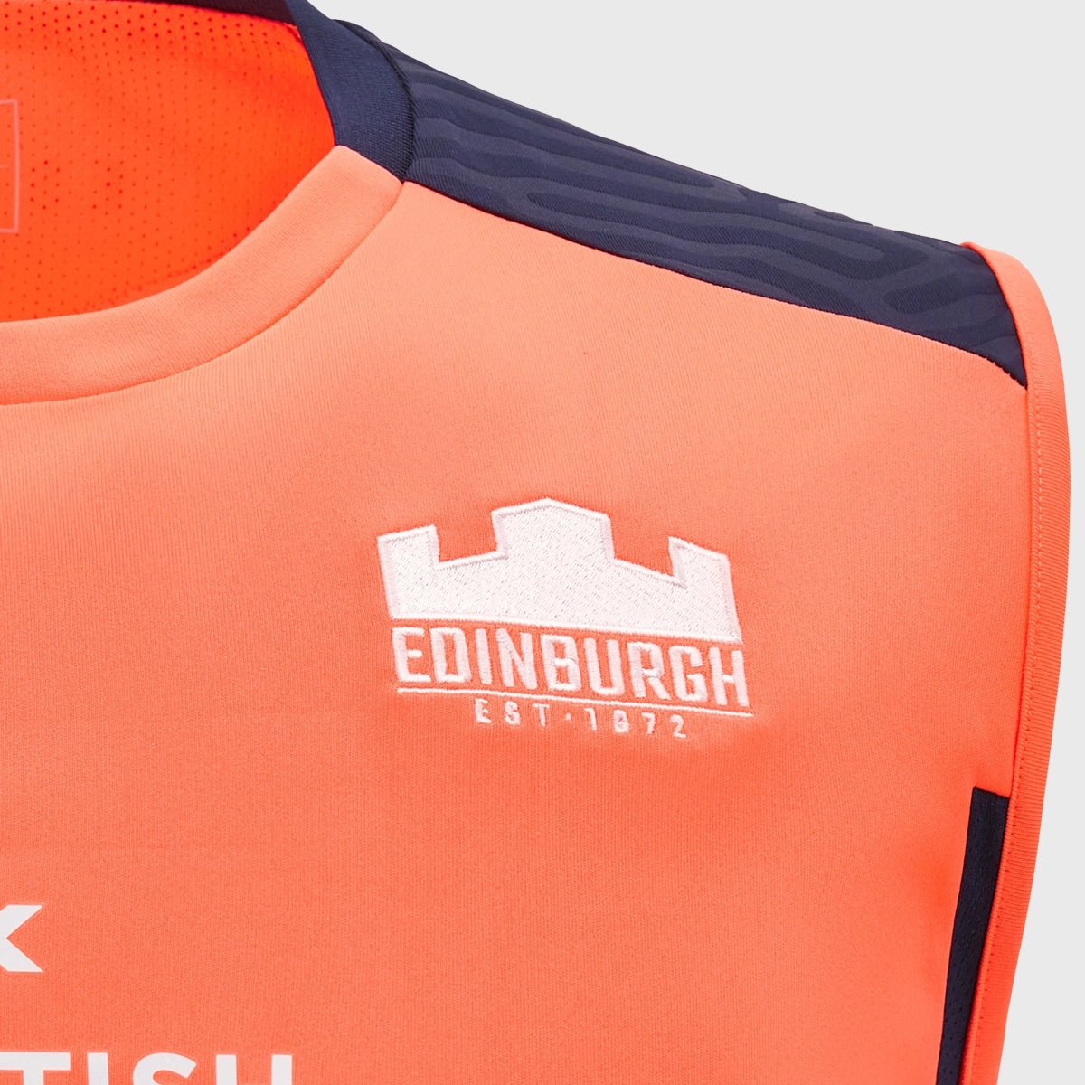 Edinburgh Rugby Macron Sleeveless Performance Tee - Coral Pink Polyester Jersey for Training & Match Day