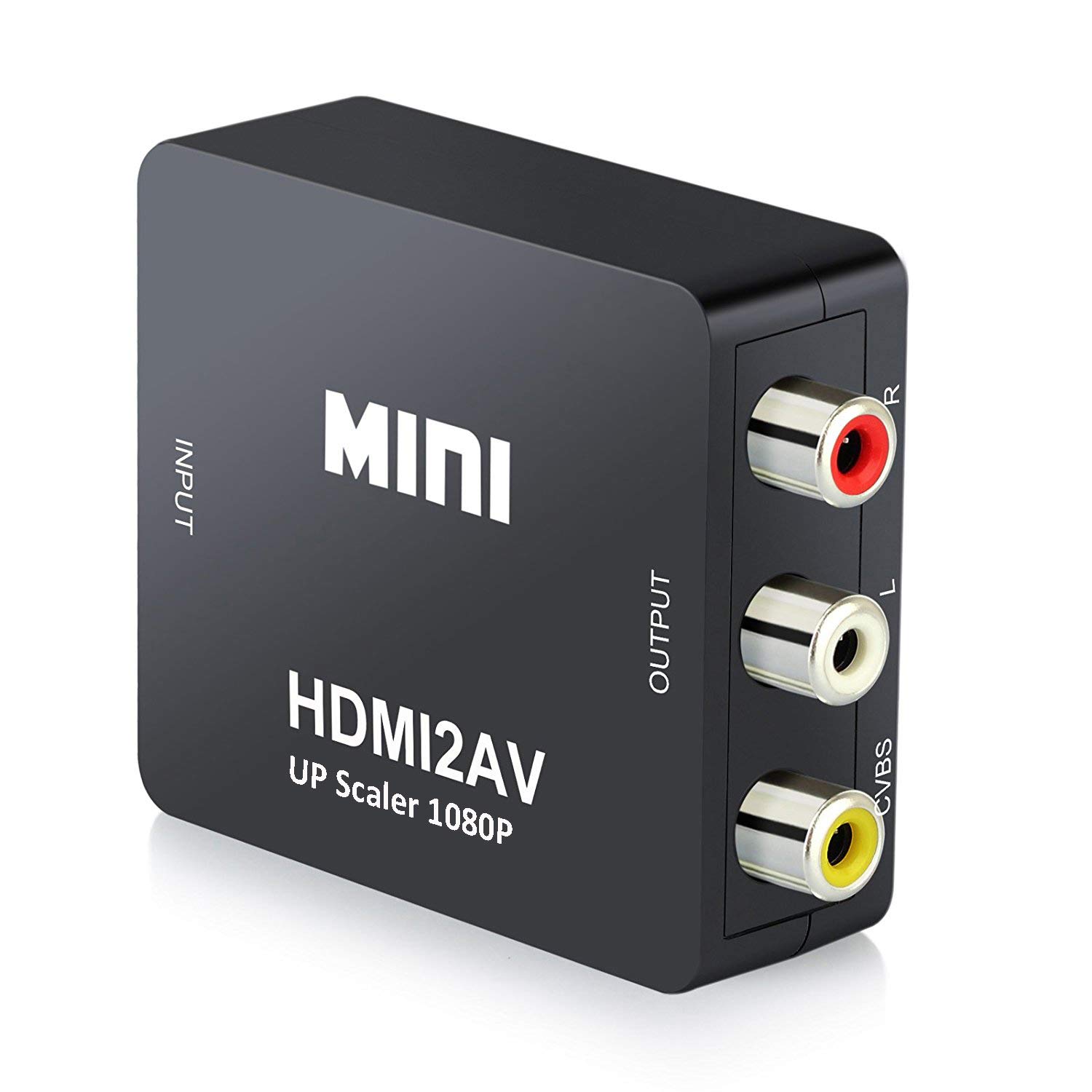 QGECEN HDMI to RCA Converter Adapter - PAL/NTSC Composite AV CVBS Video Audio Converter for Xbox 360/One, PS3/4/5, DVD Players, Android TV Box, Fire Stick, Roku - Perfect for Home Theater Setups & Retro Gaming Systems