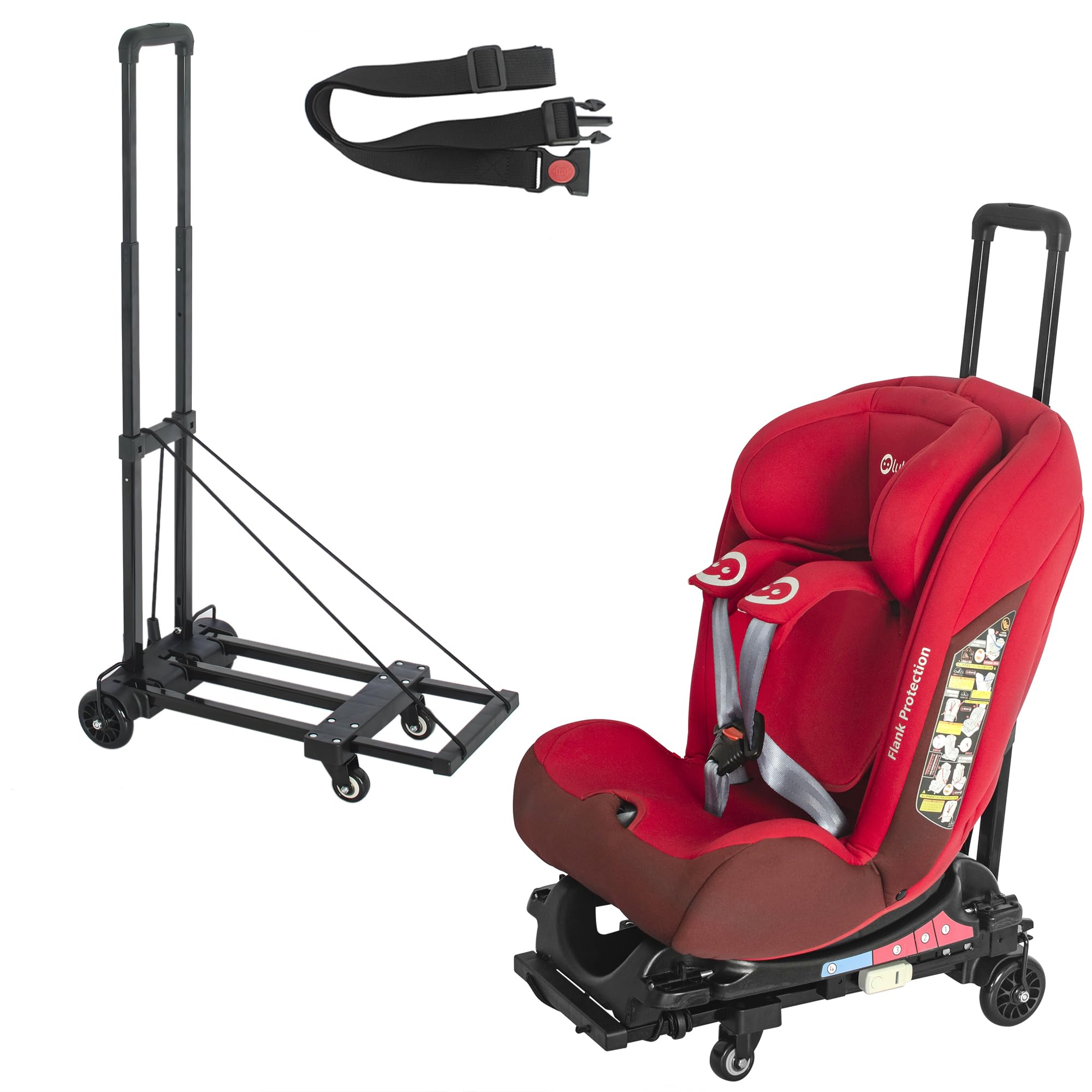 AKOZLIN Travel Airport Toddler Cart - Universal ISOFIX Car Seat Stroller with Adjustable Belt | Lightweight Foldable Luggage Dolly for Airports, Shopping & Family Outings | Perfect for Toddlers 1-3 Years Old
