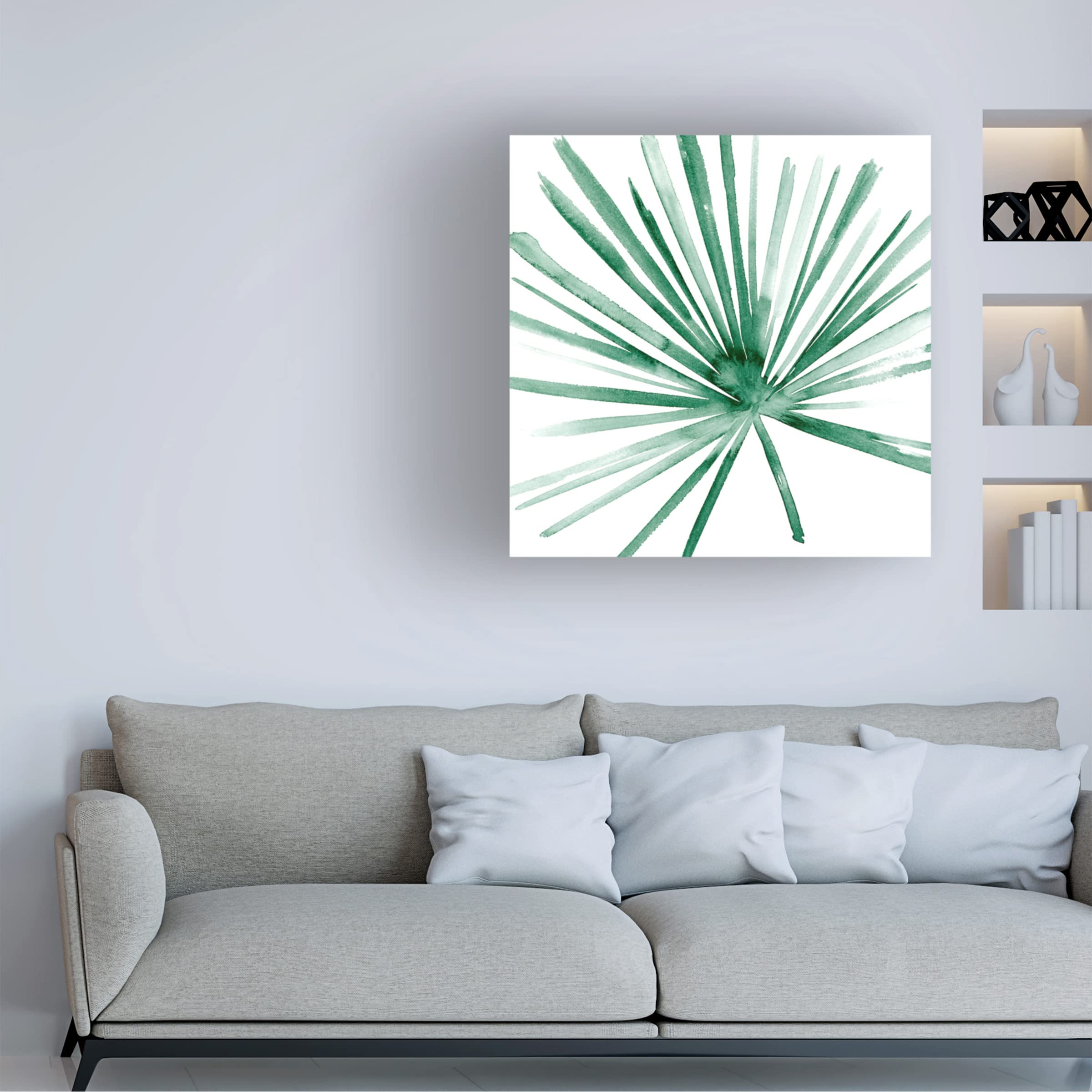 Trademark Fine Art 'Palm II' Canvas Wall Art by Melissa Wang - 35x35 Inches Tropical Beach Decor for Living Room, Bedroom & Office