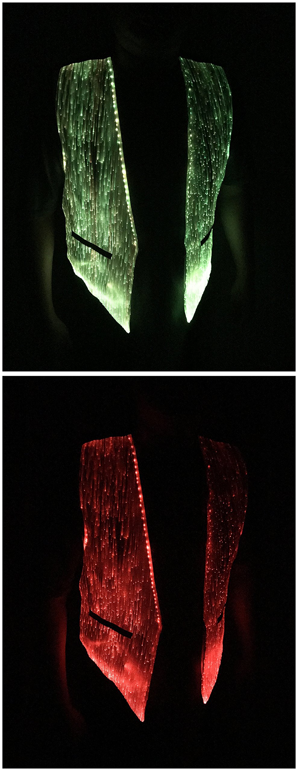 LED Fiber Optic Light Up Vest for Men - Glow in the Dark Luminous Waistcoat with Mobile App Control (XXL, White) - Perfect for Rave Parties, Concerts, Night Running and Festivals