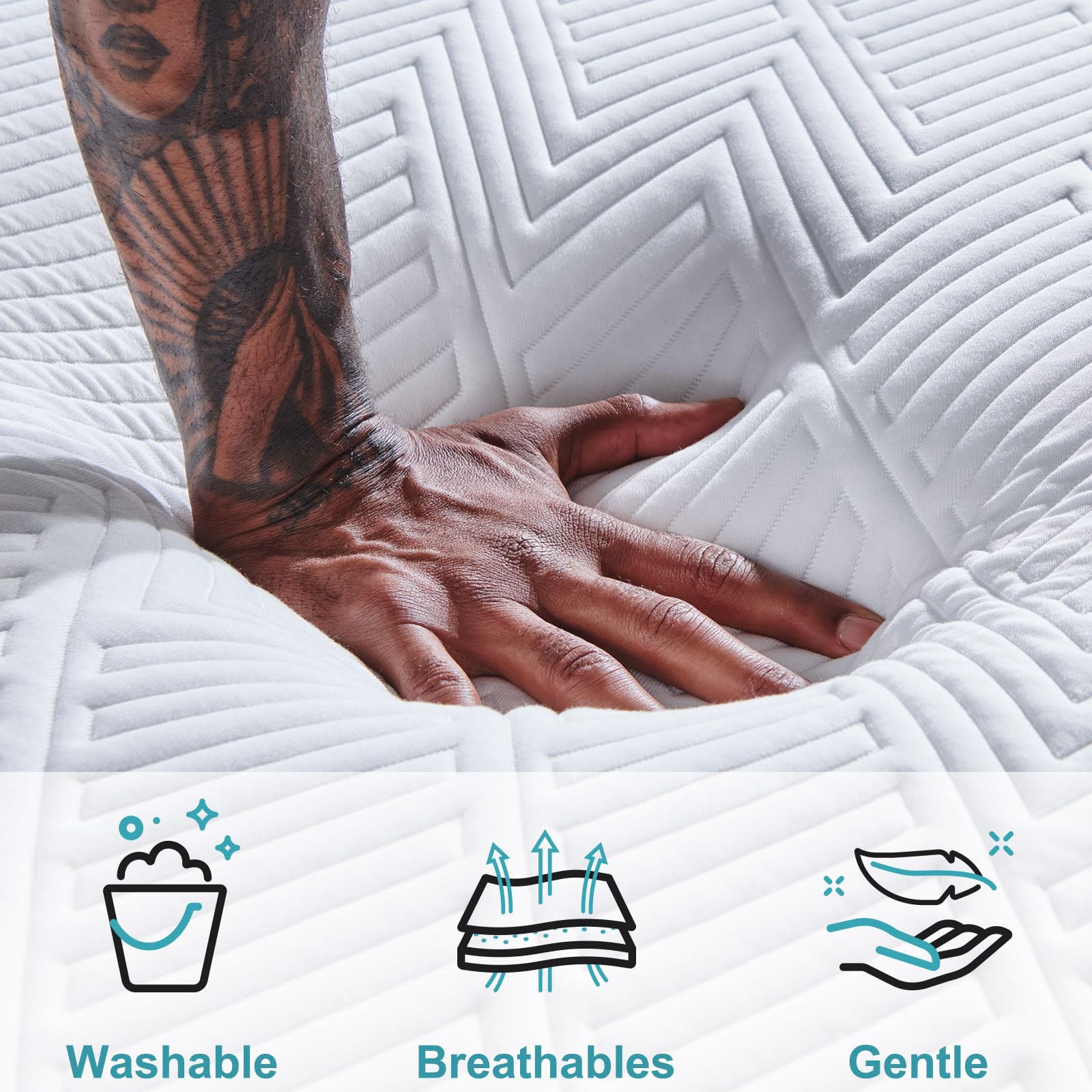 10 Inch Queen Size Mattress in a Box - Medium Firm Memory Foam Mattress for Back Support & Pressure Relief, 60