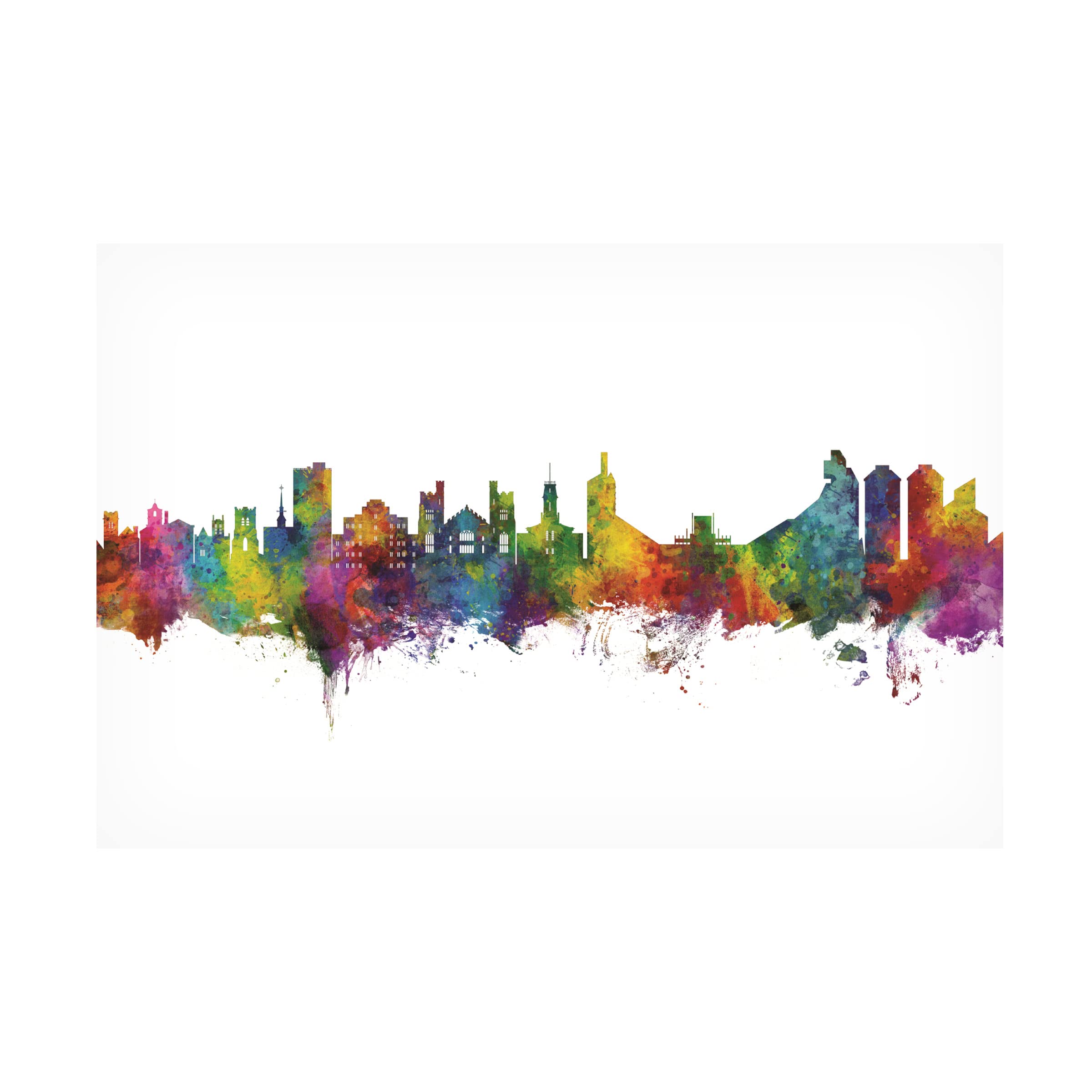 Michael Tompsett Boulder Colorado Skyline Canvas Art Print - Modern Wall Decor for Living Room, Office & Bedroom - Trademark Fine Art Collection
