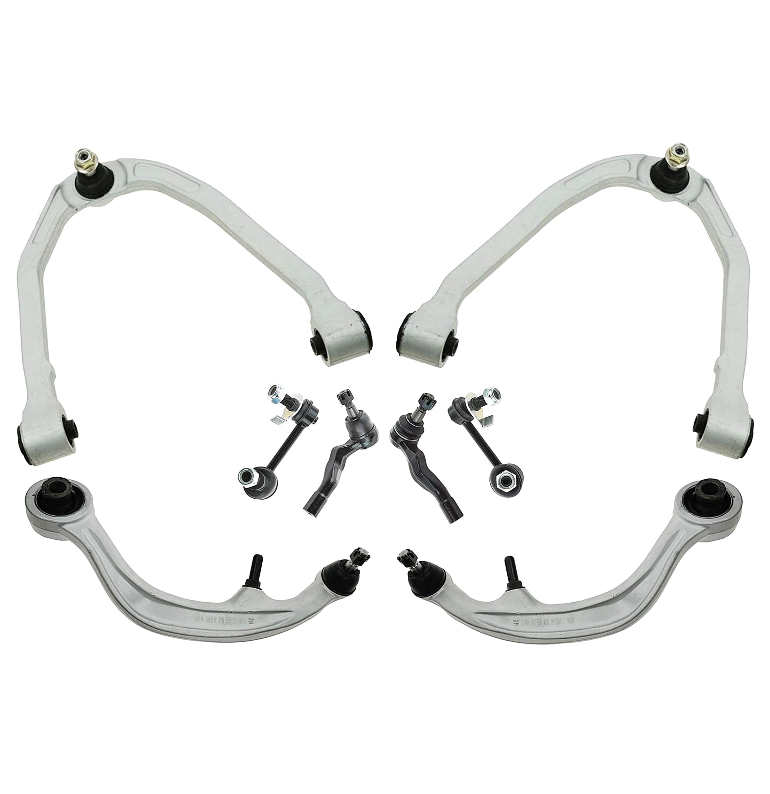 8-Piece Front Suspension Kit for INFINITI G35 & Nissan 350Z RWD Models - Control Arms, Outer Tie Rods, Sway Bar Links - Perfect for Suspension Repair & Performance Upgrades