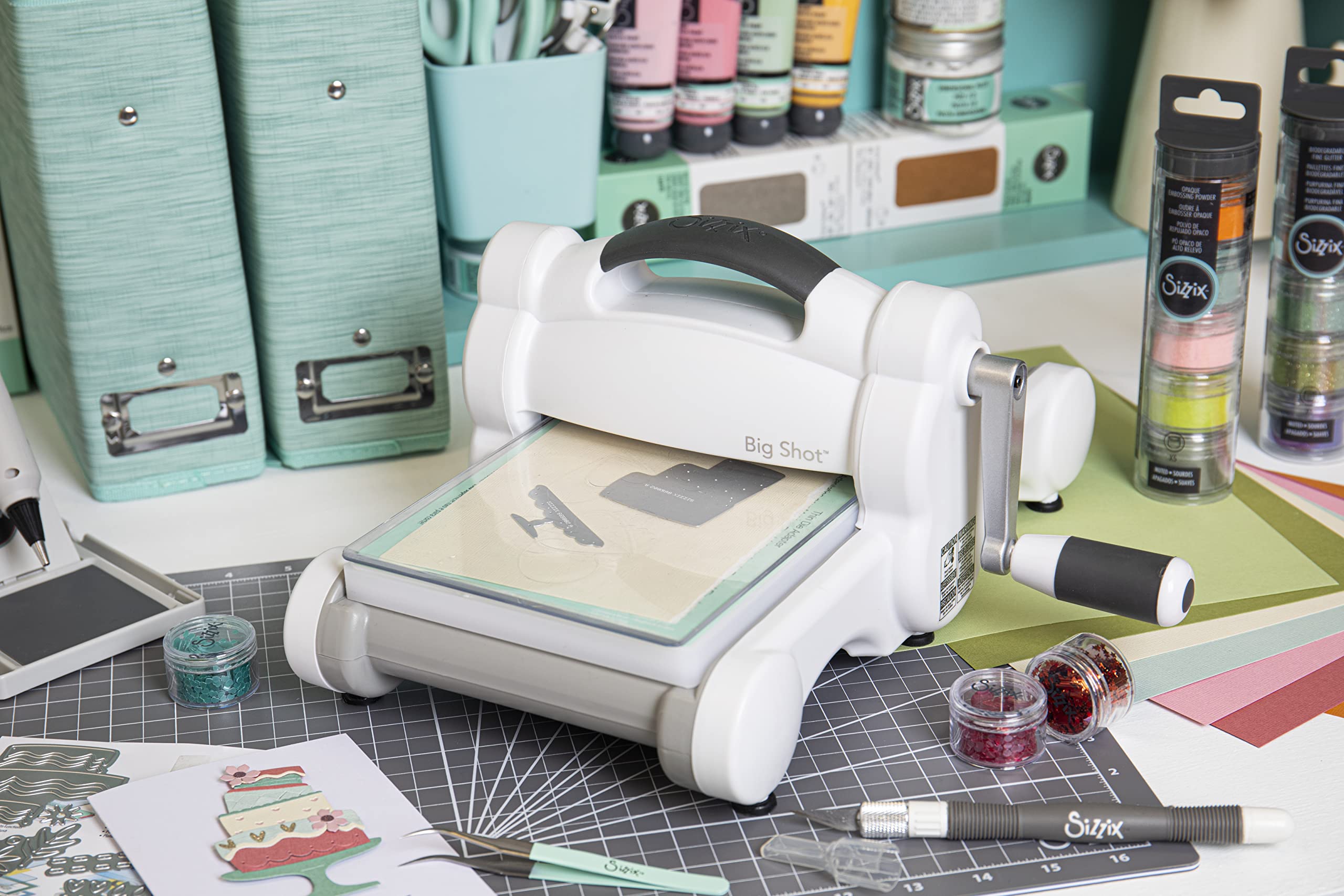 Sizzix 660200 Big Shot Manual Die Cutting Machine - 6 Inch Craft Die for Scrapbooking, Card Making & DIY Projects - Perfect for Paper, Vinyl & Fabric Crafts