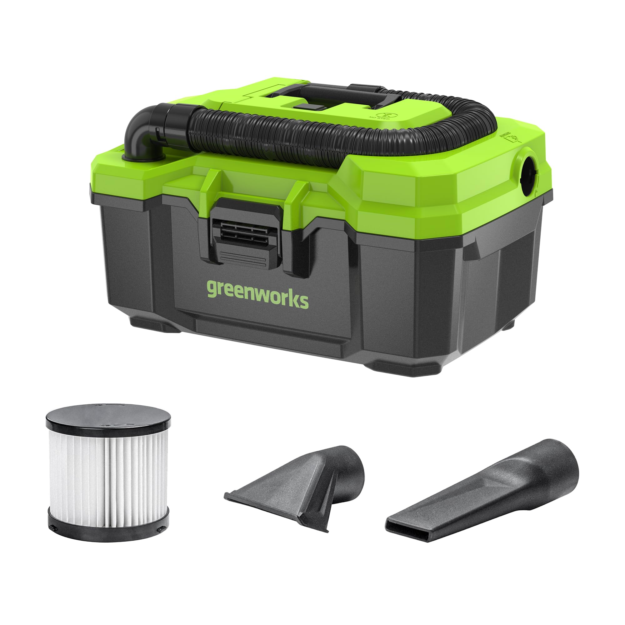 Greenworks 24V Brushless Cordless Wet Dry Shop Vacuum - 3 Gallon Powerful Portable Vacuum Cleaner with Accessories (Tool Only) - Ideal for Garage, Workshop, Home & Car Cleaning