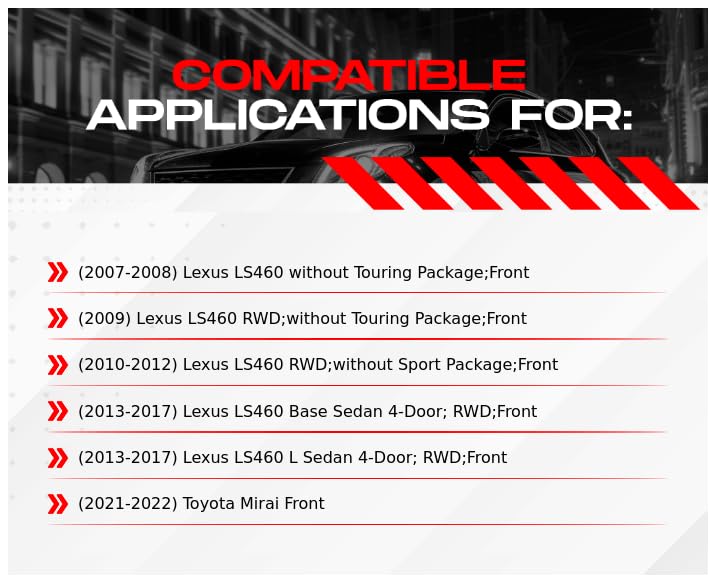 R1 Concepts Premium Front Brake Kit for 2007-2017 Lexus LS460 | Ceramic Brake Pads & Drilled Rotors | Complete Hardware Included | Smooth Stopping Power for City & Highway Driving