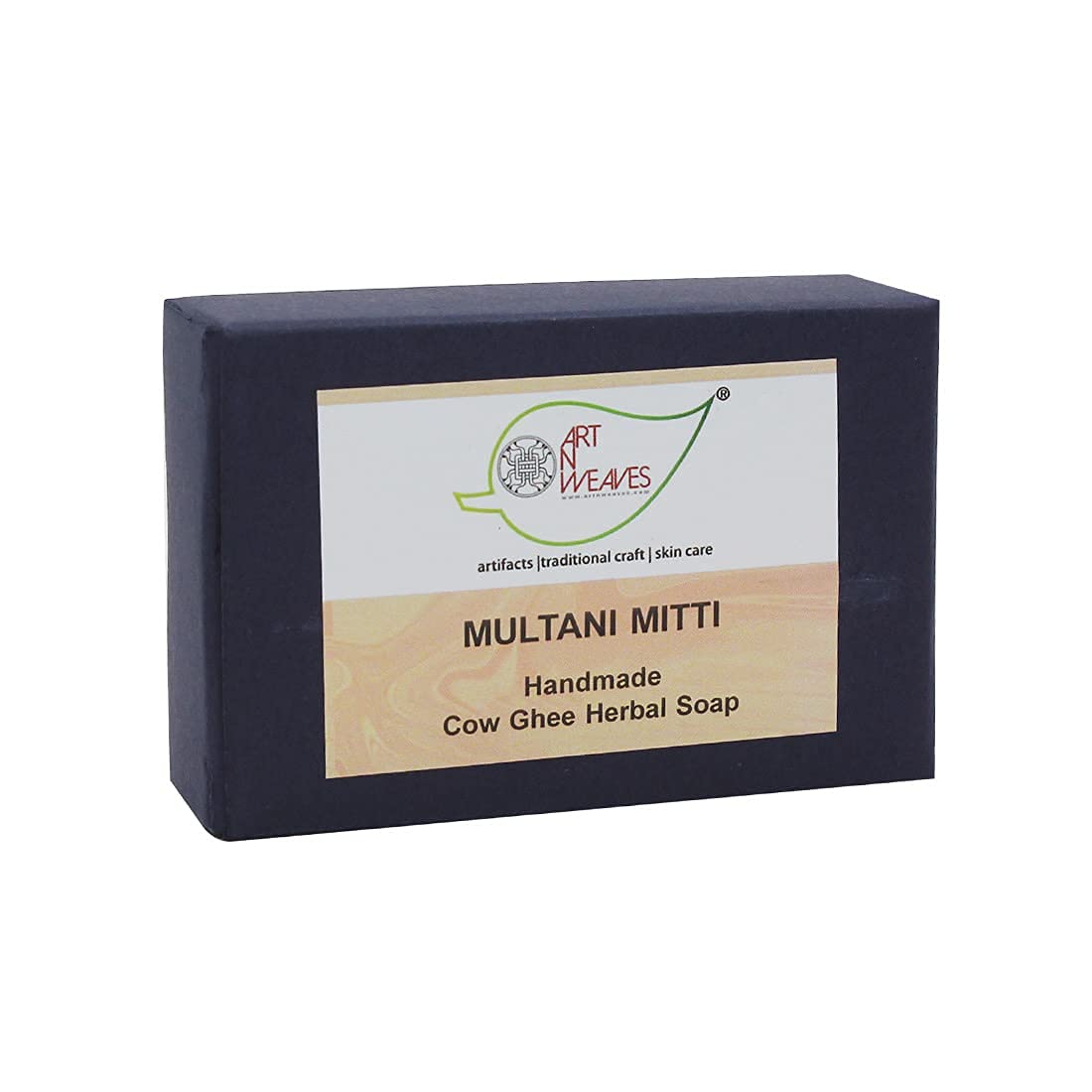 artNweaves Handmade Cow Ghee & Herbal Multani Mitti Soap Bars - Natural Skin Moisturizer for Dry & Sensitive Skin (Pack of 2) | Ayurvedic Cleansing, Face & Body Wash for Glowing Skin - Perfect for Daily Skincare Routine & Spa Treatments