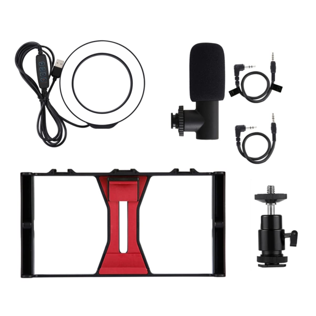 2 Pack Hemobllo Phone Stand & Tripod Kit with Ring Light - Portable Desktop Tripod Stand, Cell Phone Holder, Stabilizer for Live Streaming, Video Calls, Photography & Social Media Content Creation