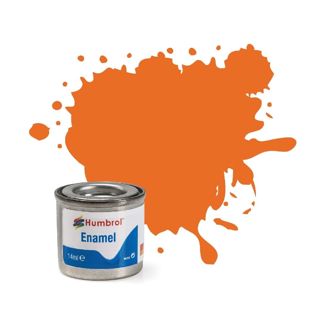Humbrol AA0046 46 Orange Matt Enamel Paint - 14ml Model Paint Tin for Miniatures, Warhammer & Scale Models - Perfect for DIY Crafts, Plastic Models & Hobby Projects