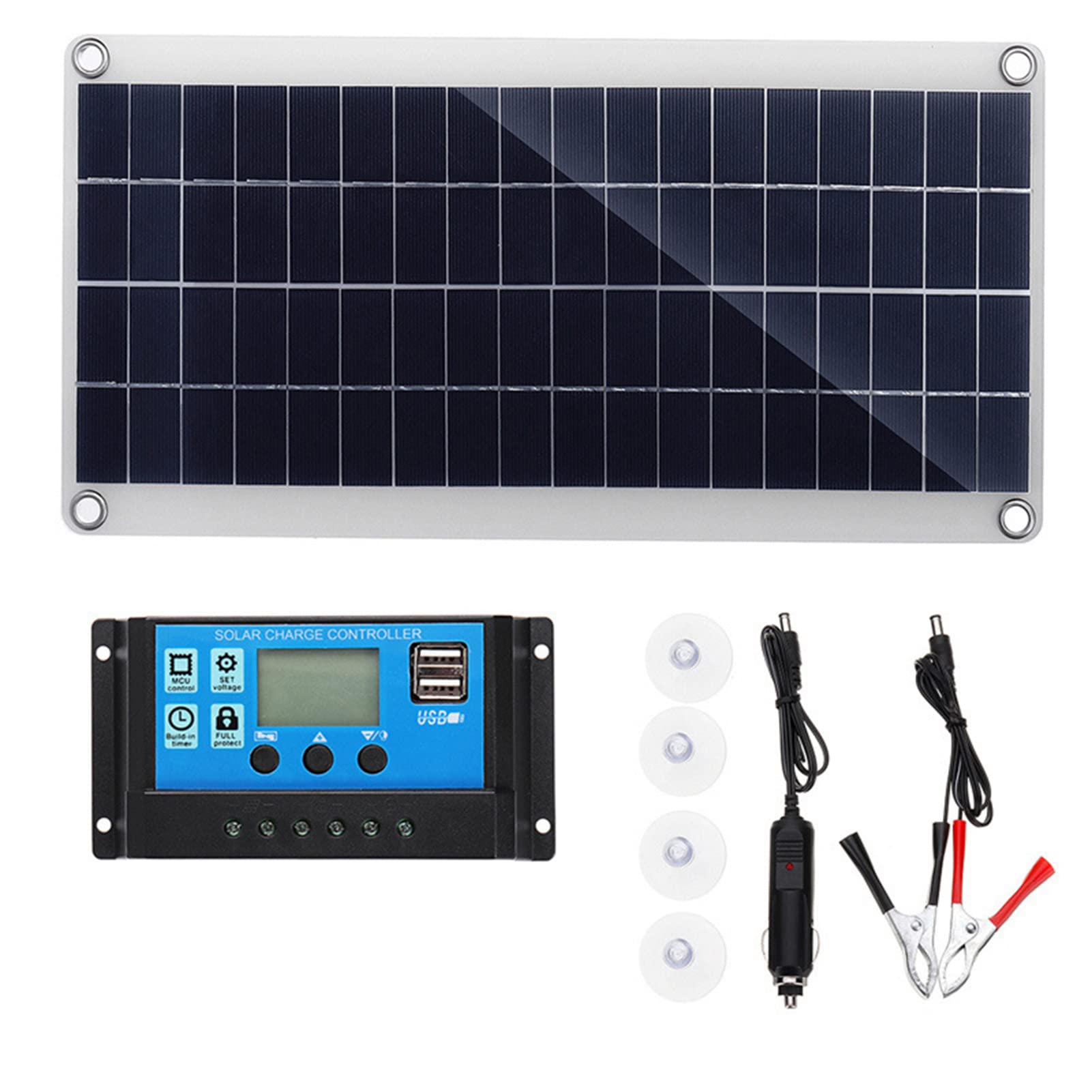300W Flexible Monocrystalline Solar Panel Kit with 10A-60A Controller | Portable Solar Charger for RV, Boat, Car, Caravan | Solar Generator & Battery Charger for Off-Grid Living, Camping & Emergency Power Supply