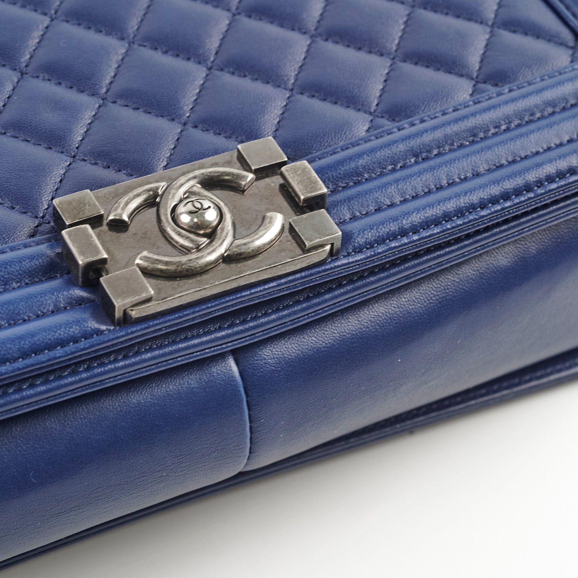 Chanel New Medium Boy Bag in Dark Blue - 2021 Collection | Luxury Crossbody Handbag for Women, Perfect for Parties & Evening Events