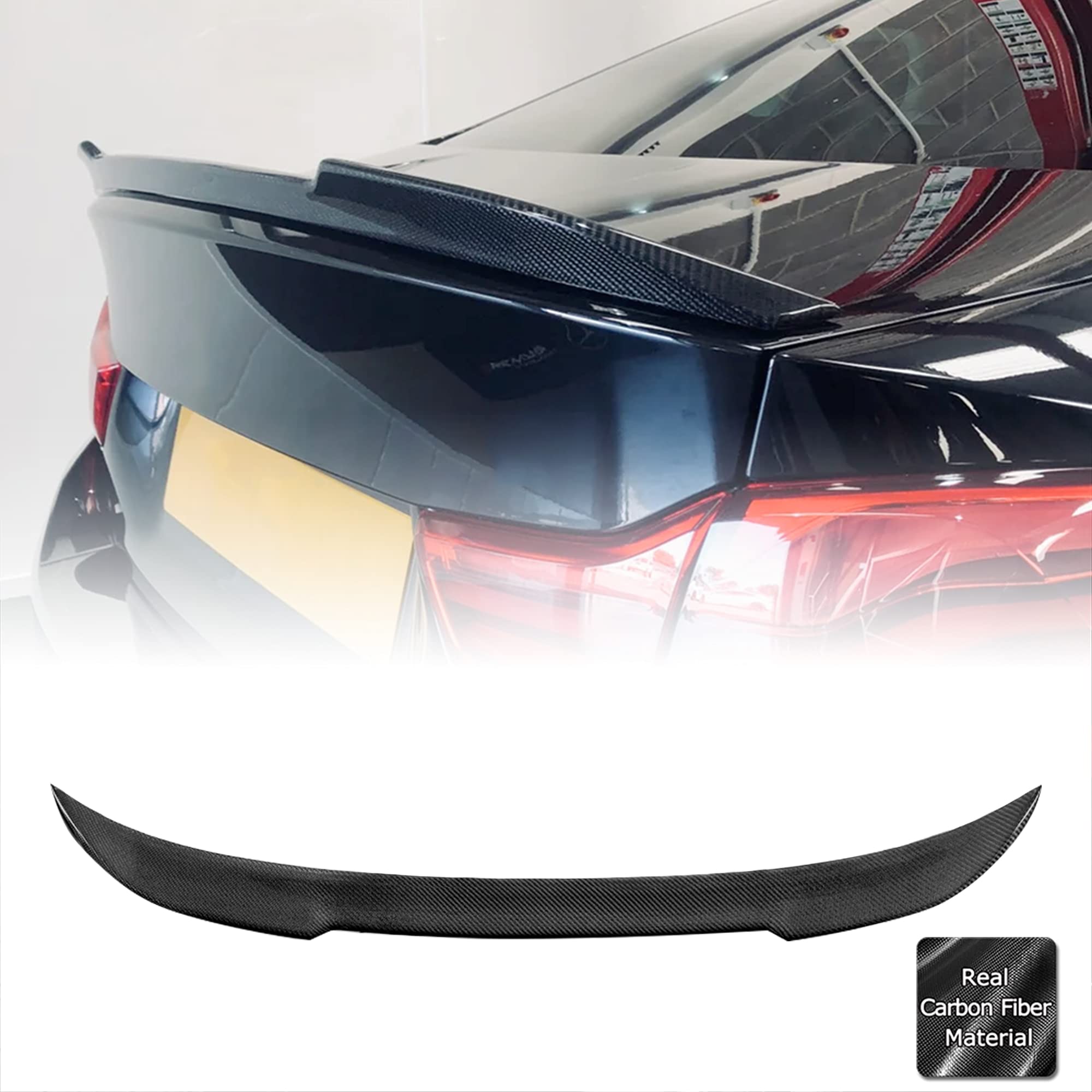 AeroBon Real Carbon Fiber Trunk Spoiler for 2013-2018 BMW 3 Series F30 Sedan & F80 M3 - CS Style Rear Wing Spoiler | Enhances Aerodynamics & Sporty Look for Street Racing & Car Shows