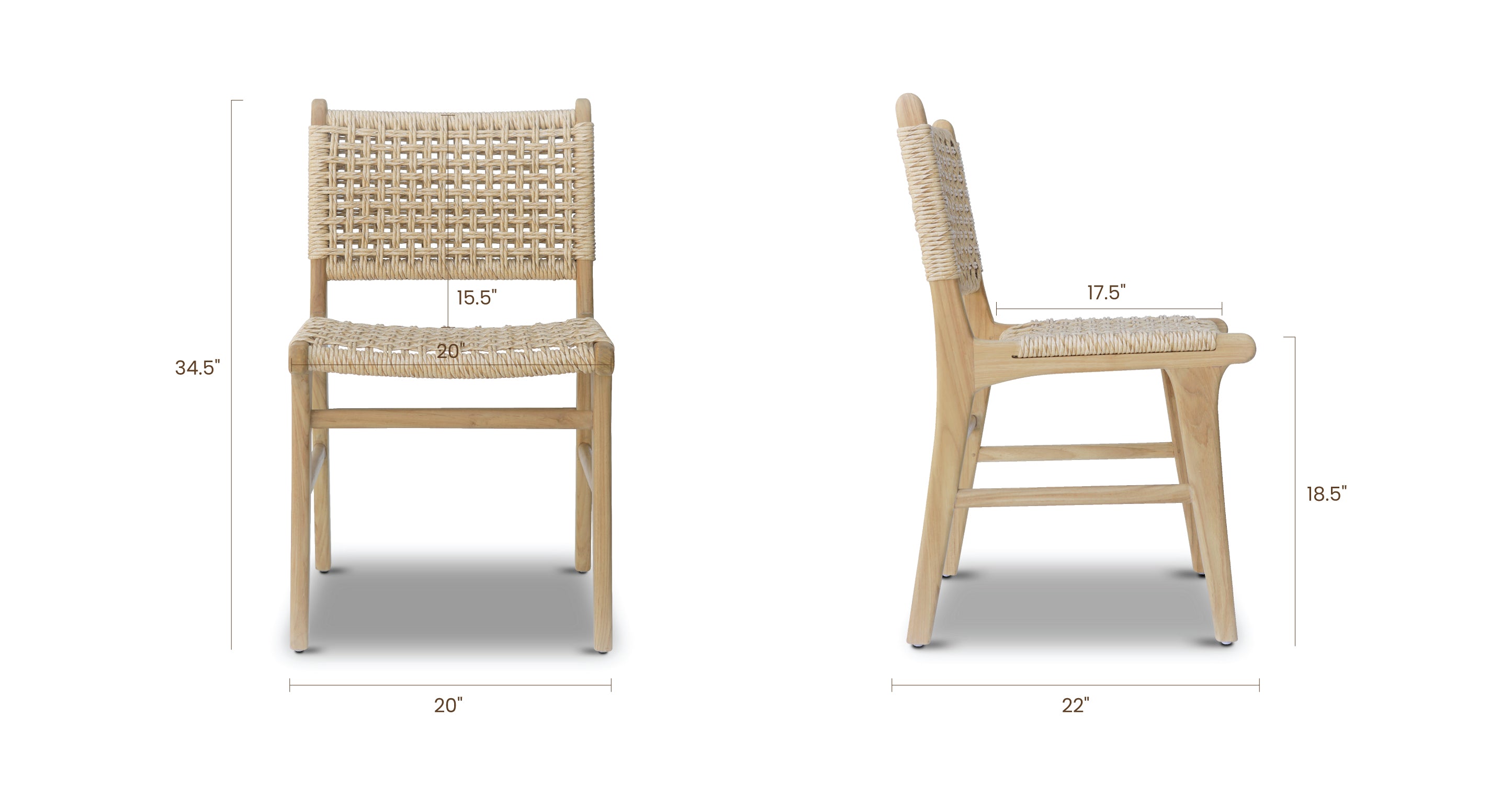 Modern Indoor/Outdoor Dining Chair - Lightweight, Durable & Weather-Resistant for Patio, Garden, Restaurant & Home Use