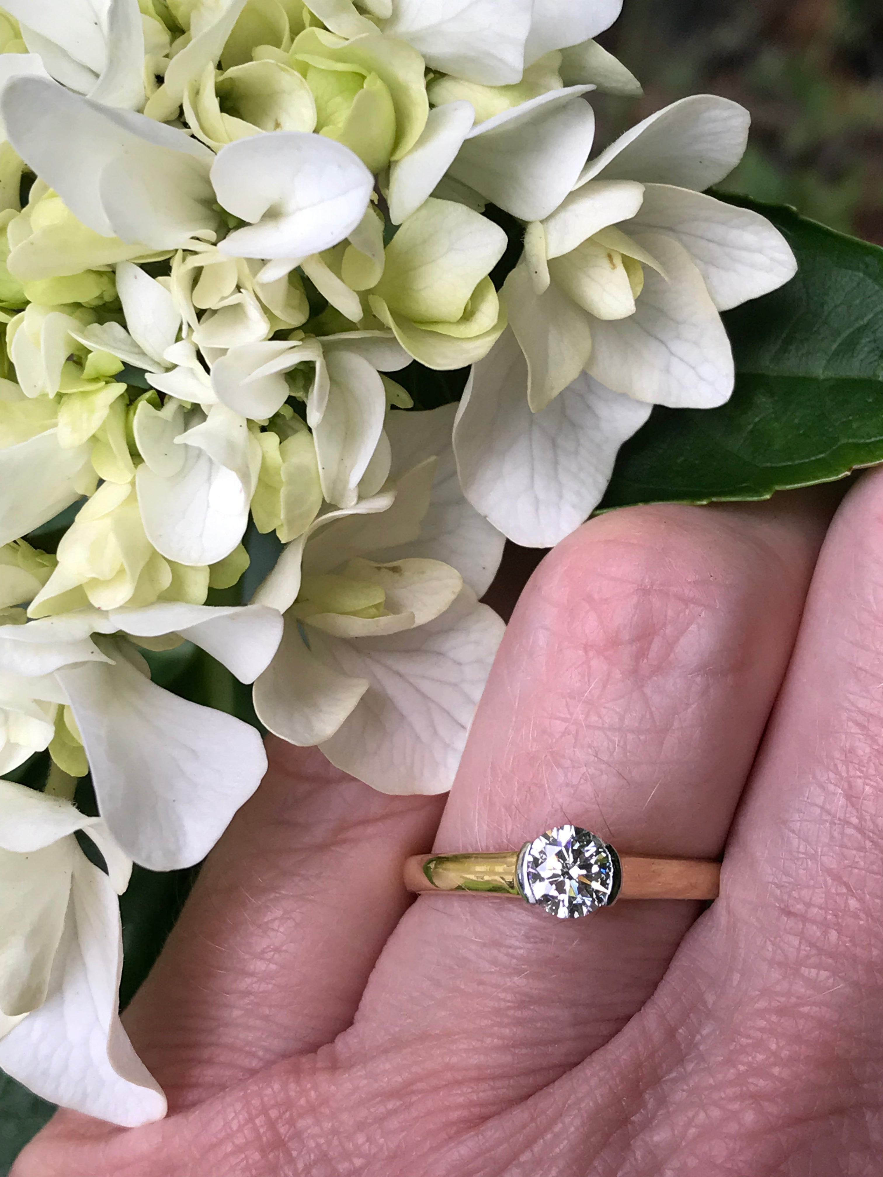 18K Yellow Gold & Platinum 0.50ct GIA Certified Diamond Engagement Ring - Perfect for Proposals, Anniversaries & Special Occasions