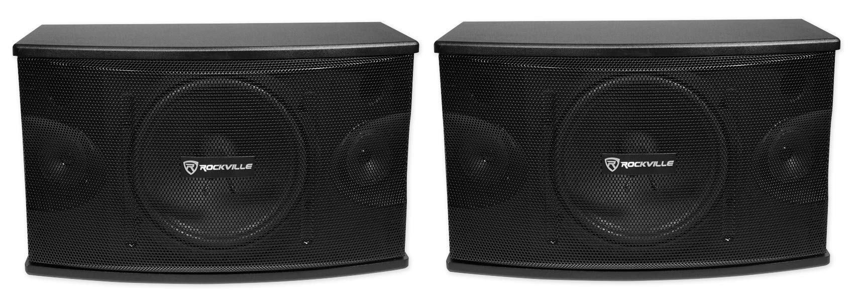 Rockville KPS10 10-Inch 3-Way 1200W Professional Karaoke Speaker System with Adjustable Speaker Stands - Perfect for Home Parties, Live Performances, and Outdoor Events