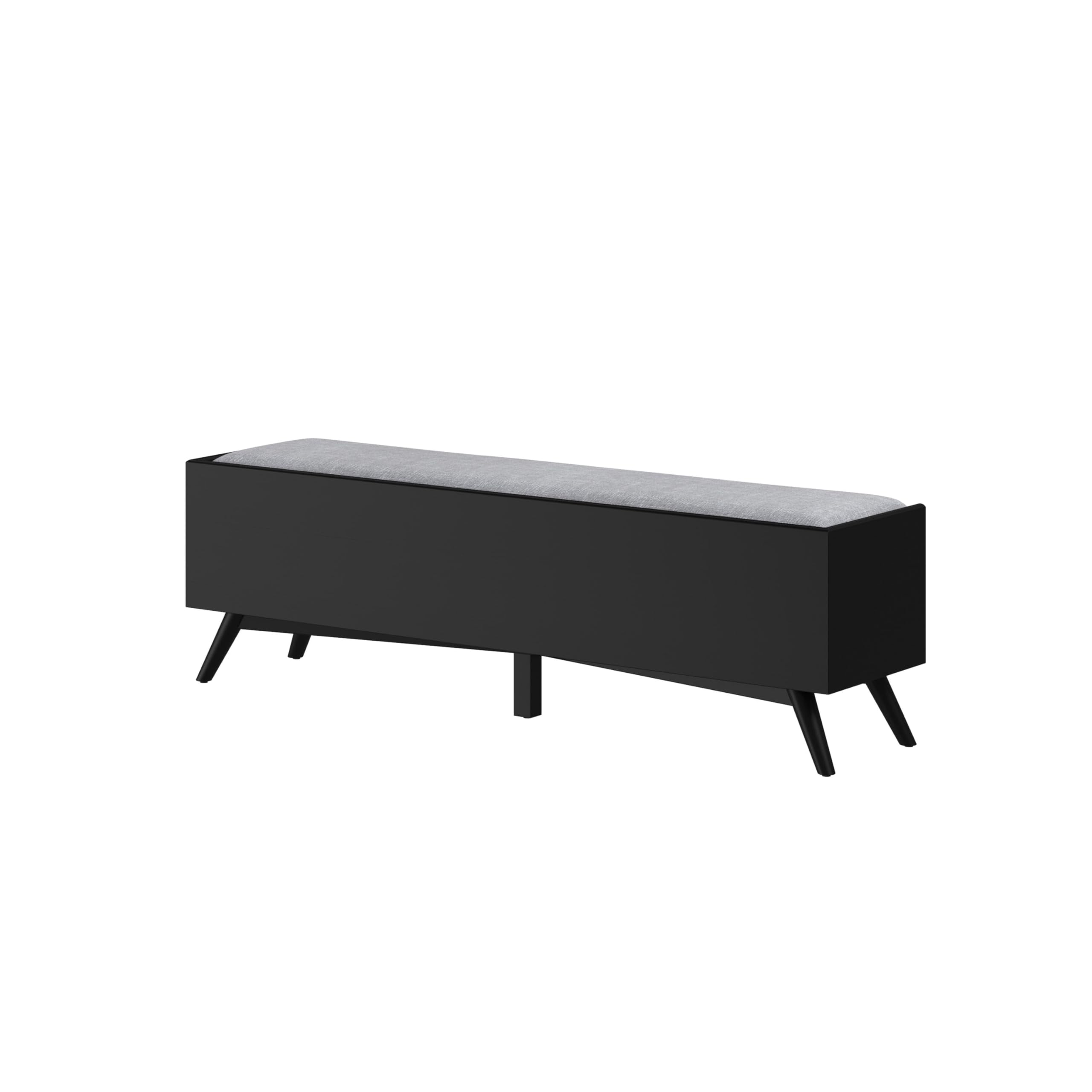 Alpine Furniture Flynn Bench - Modern Black Wooden Bench for Entryway, Living Room, or Bedroom - Durable & Stylish Home Decor