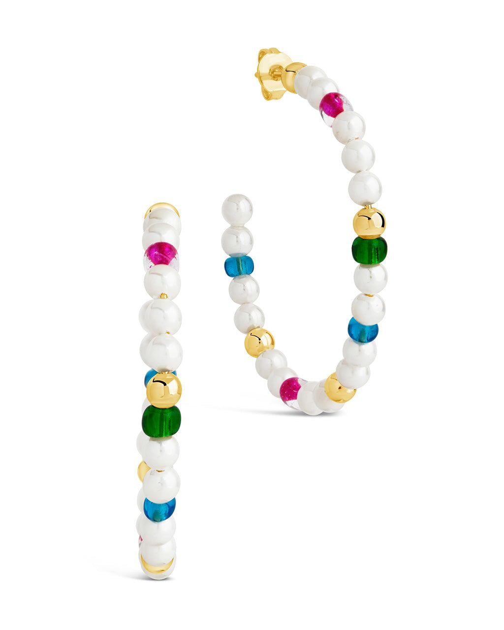 Polly Pearl & Bead Hoop Earrings for Women - Elegant Dangle Drop Earrings with Pearls & Beads - Perfect for Parties, Weddings & Everyday Wear