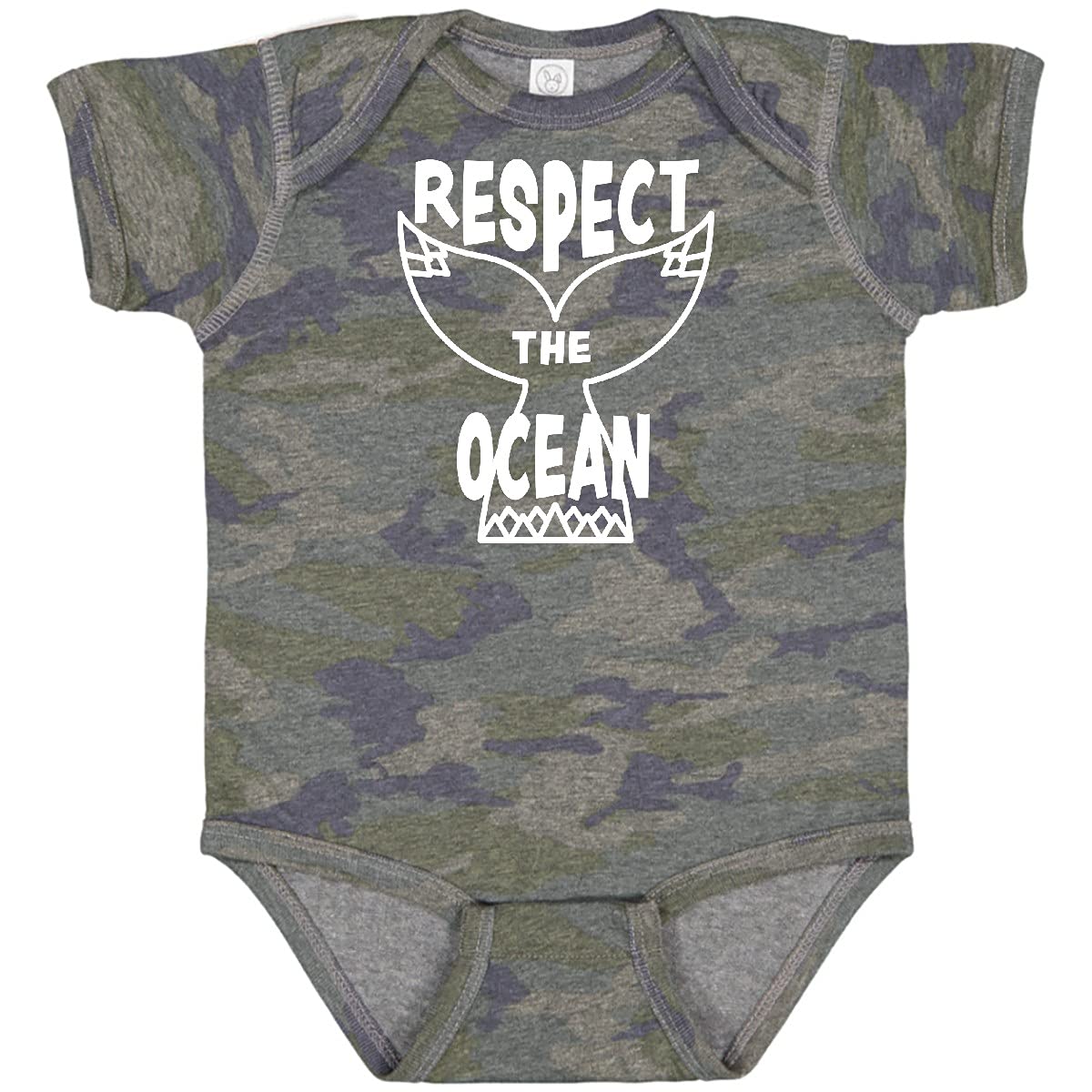 Inktastic Respect The Ocean with Whale Tail Baby Bodysuit - Cute Organic Cotton Onesie for Newborns & Infants | Perfect for Beach Trips, Ocean Conservation Events & Eco-Friendly Parenting