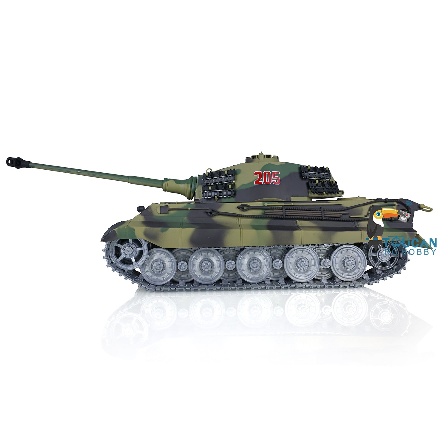 1/16 Scale Henglong King Tiger RC Battle Tank - 7.0 Customized Mainboard, 3888A Metal Road Wheels & Sprockets, Barrel Recoil System | US Stock | Perfect for Military Enthusiasts & RC Tank Battles