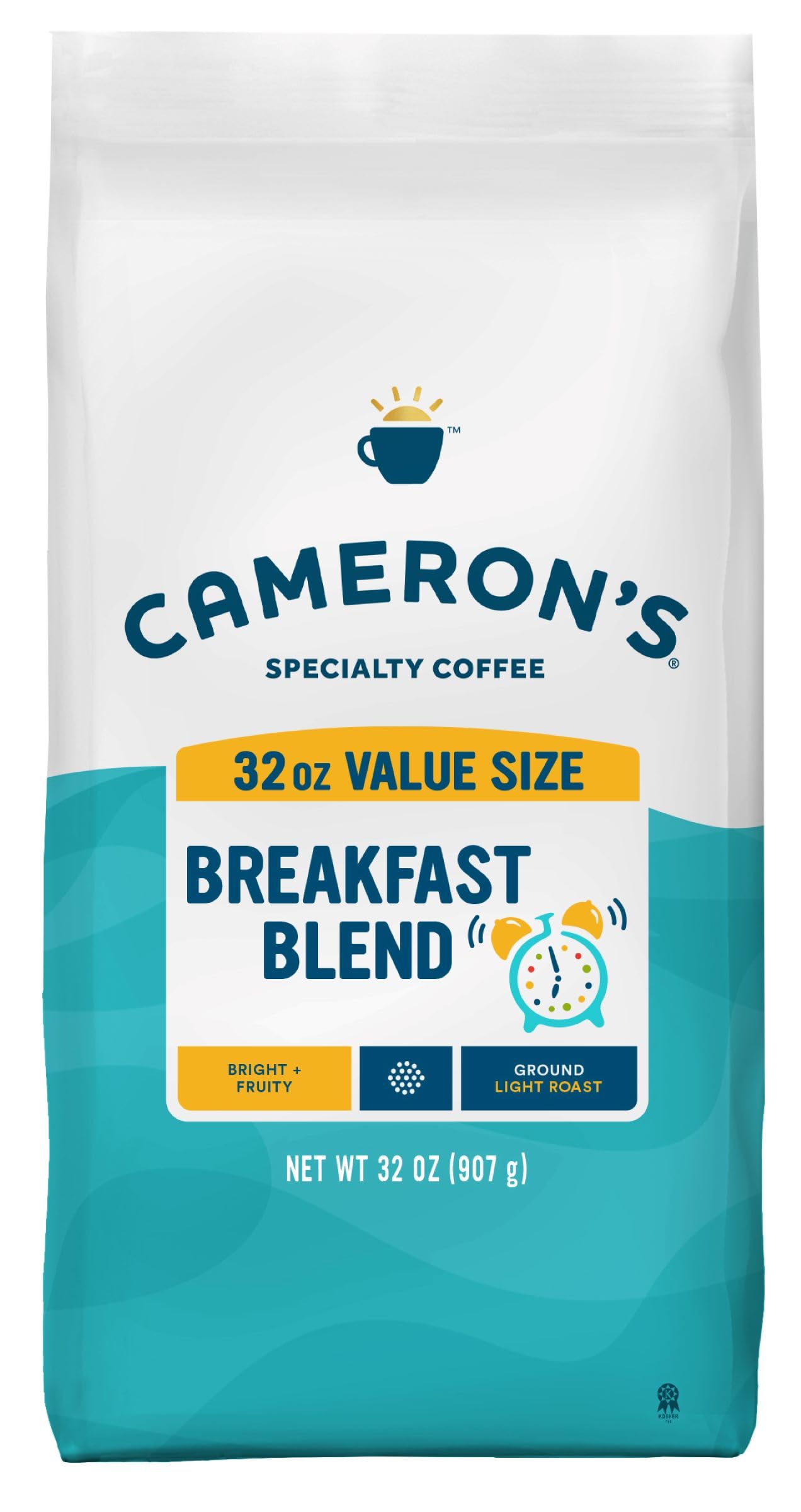 Premium Cameron's Breakfast Blend Roasted Ground Coffee - 32 Ounce Bag | Rich & Smooth Flavor for Morning Brews, Office Use & Home Coffee Stations