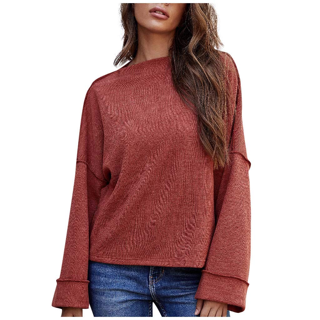 Women's Oversized Batwing Long Sleeve Crew Neck Sweater - Soft Knit Pullover Jumper Top for Casual Wear, Office & Fall Outfits | Cozy Winter Fashion Essential