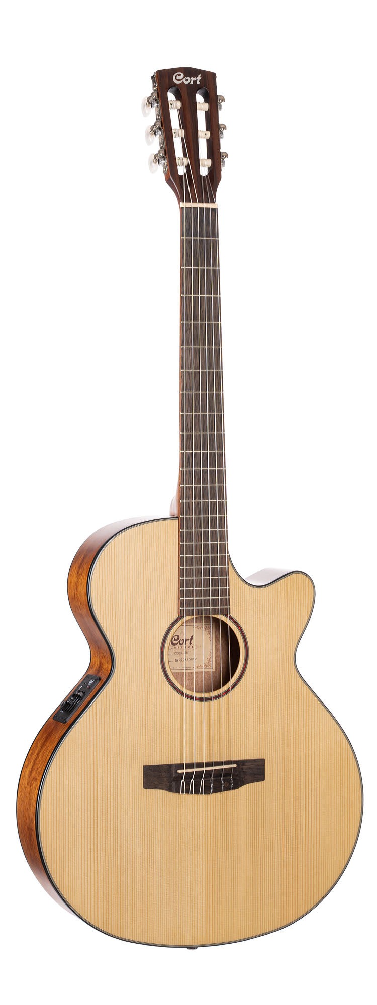 Cort CEC3 Classical Cutaway Acoustic Guitar with Satin Natural Finish & Gig Bag - Perfect for Beginners, Performances & Studio Recording