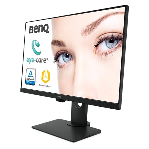 BenQ GW2485TC 24 Inch 1080p IPS Office Monitor with Eye Care Tech, Adaptive Brightness, Height & Tilt Adjustment - Built-in Speakers, Noise Cancelling Mic, Daisy Chain - DisplayPort, HDMI, USB-C - Perfect for Home Office, Coding, and Video Conferencing