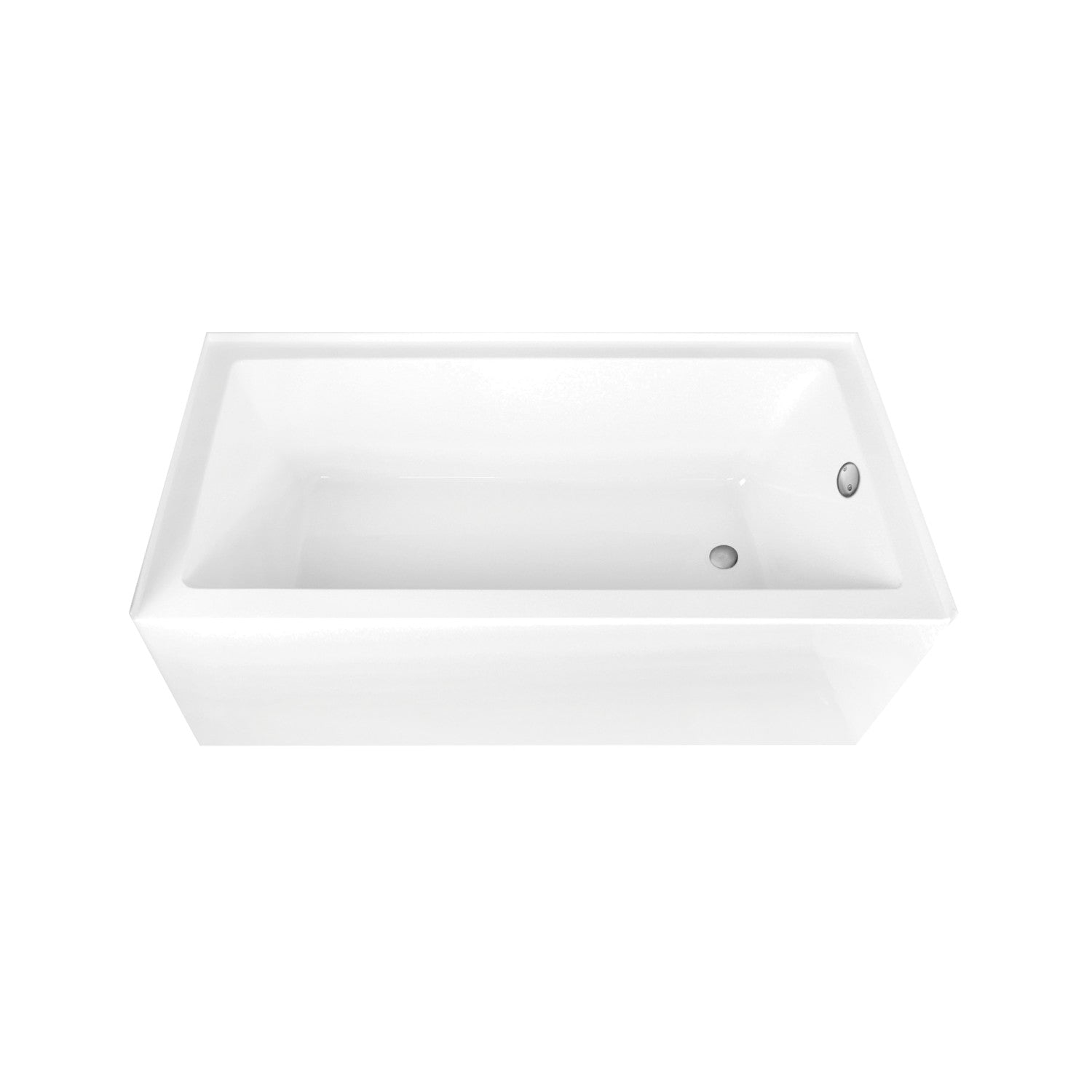 Aqua Eden 66 Inch Acrylic Rectangular 3 Wall Alcove Bathtub - Right Hand Drain, Glossy White with Brushed Nickel Finish | Perfect for Modern Bathroom Renovations & Spa-Like Retreats