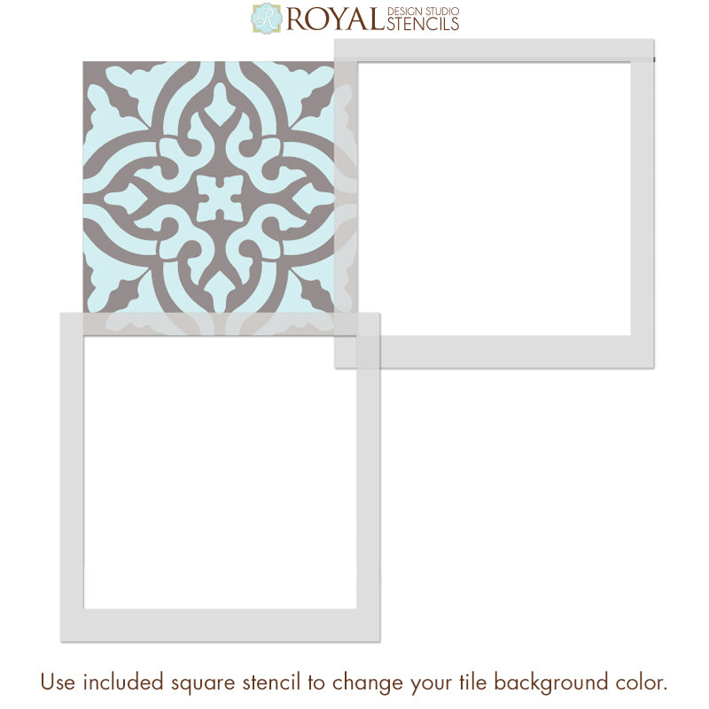 Toledo Tile Stencil Kit - Reusable DIY Ceramic & Mosaic Tile Painting Template for Home Decor, Bathroom, and Kitchen Backsplash Projects