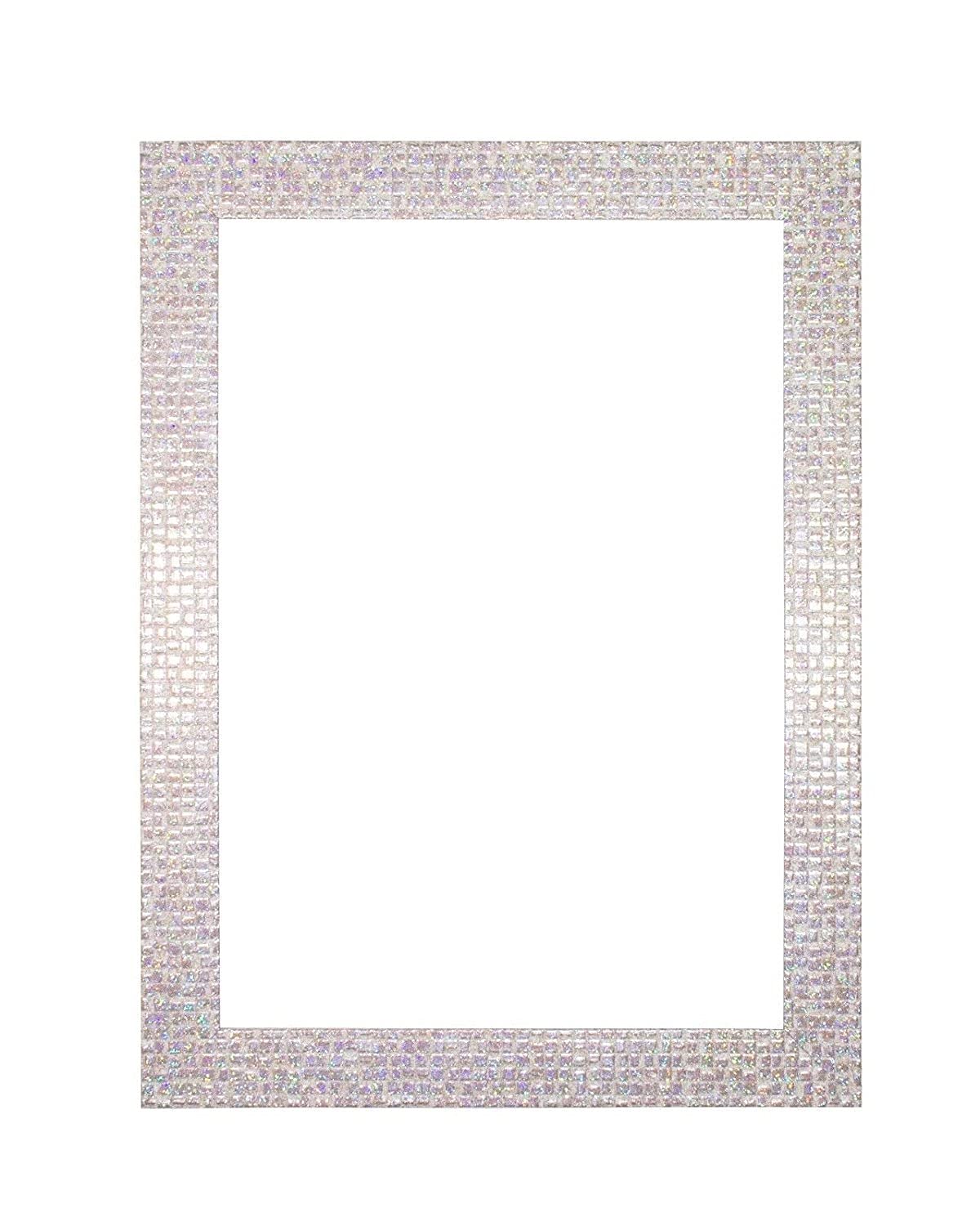 A1 Pearl White Bling Picture Frame - 28mm Wide Styrene Perspex for Photos & Posters - Perfect for Home & Office Decor
