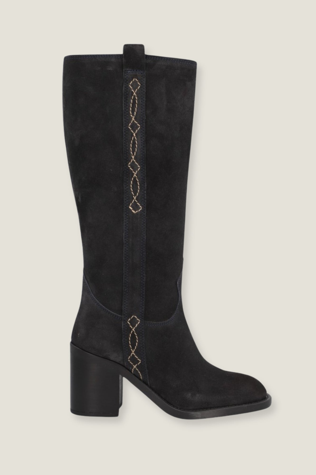 ALPE Selena Knee High Suede Boots for Women - Dark Navy Blue | Comfortable Winter Boots for Cold Weather, Fashionable High Boots for Office, Party & Outdoor Activities