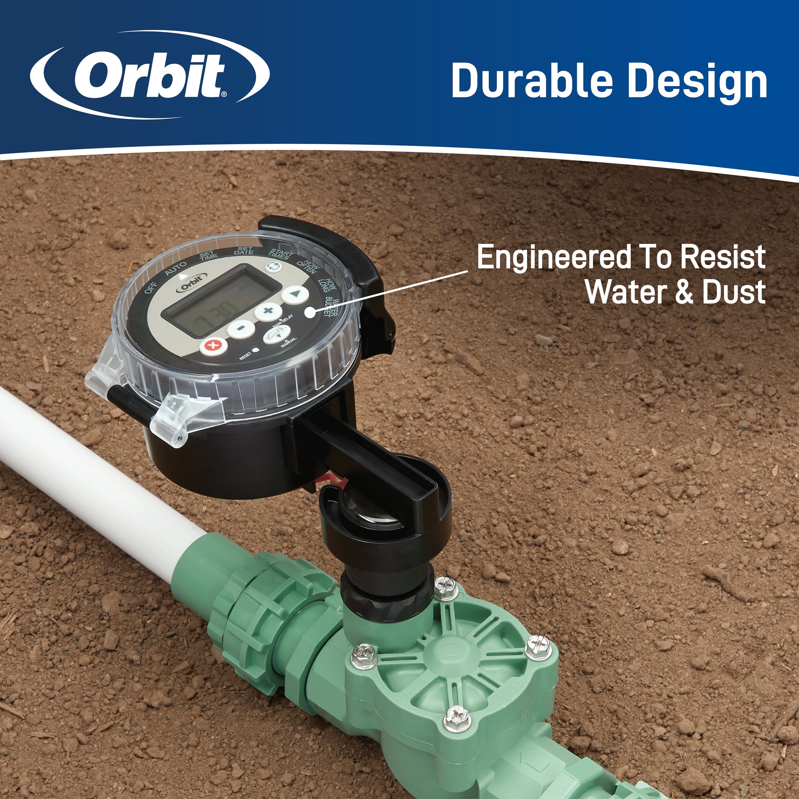 Orbit 57865 Smart Battery-Operated Water Sprinkler Timer for Lawn & Garden Irrigation - Automatic Hose Timer with Easy Programming - Perfect for Yard, Flower Beds & Vegetable Gardens