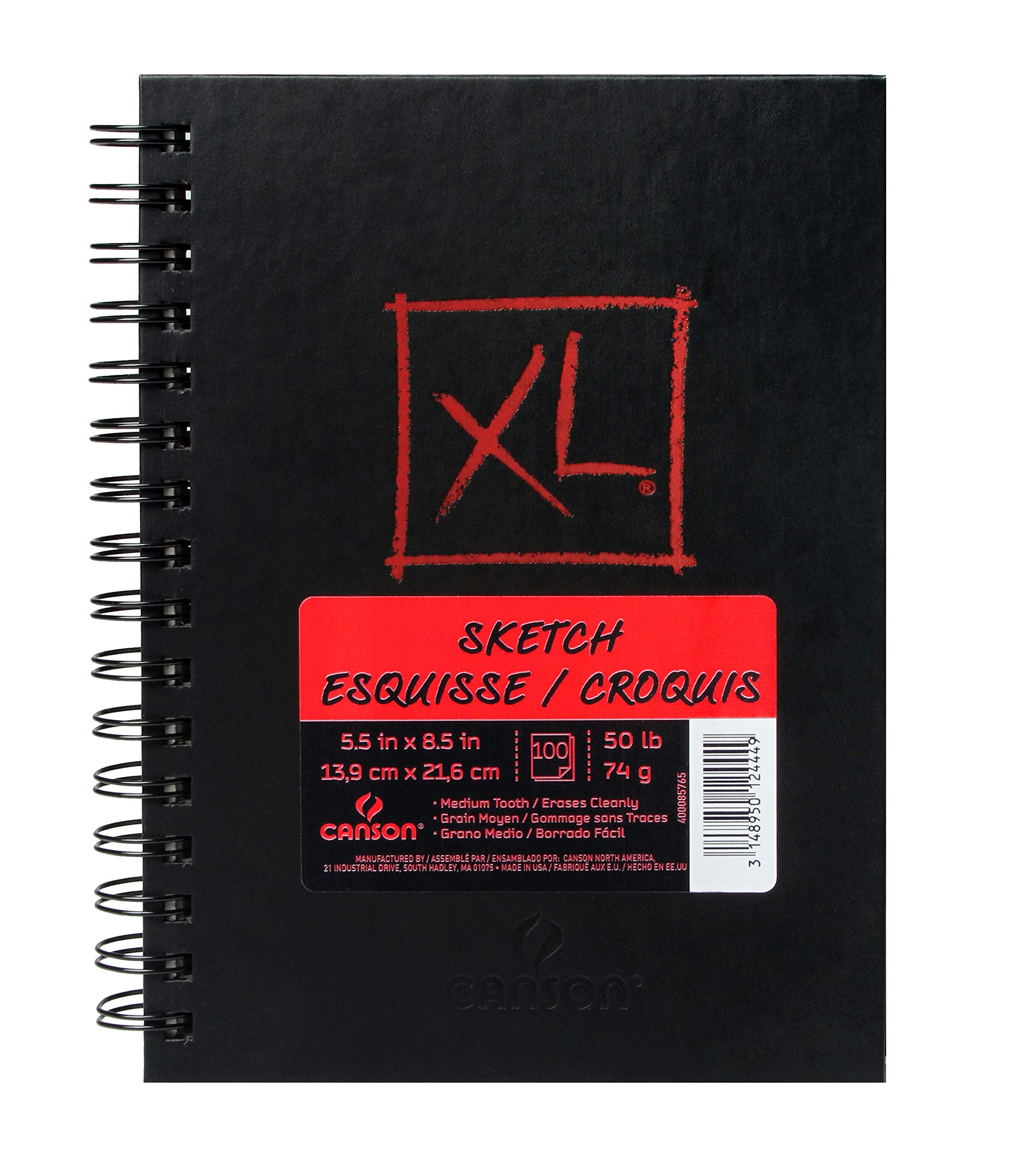 Premium Canson XL Sketch Book - 9x12 Inches, 100 Sheets, Acid-Free Paper for Artists, Drawing & Sketching - Perfect for Studio, Classroom & Outdoor Art Projects