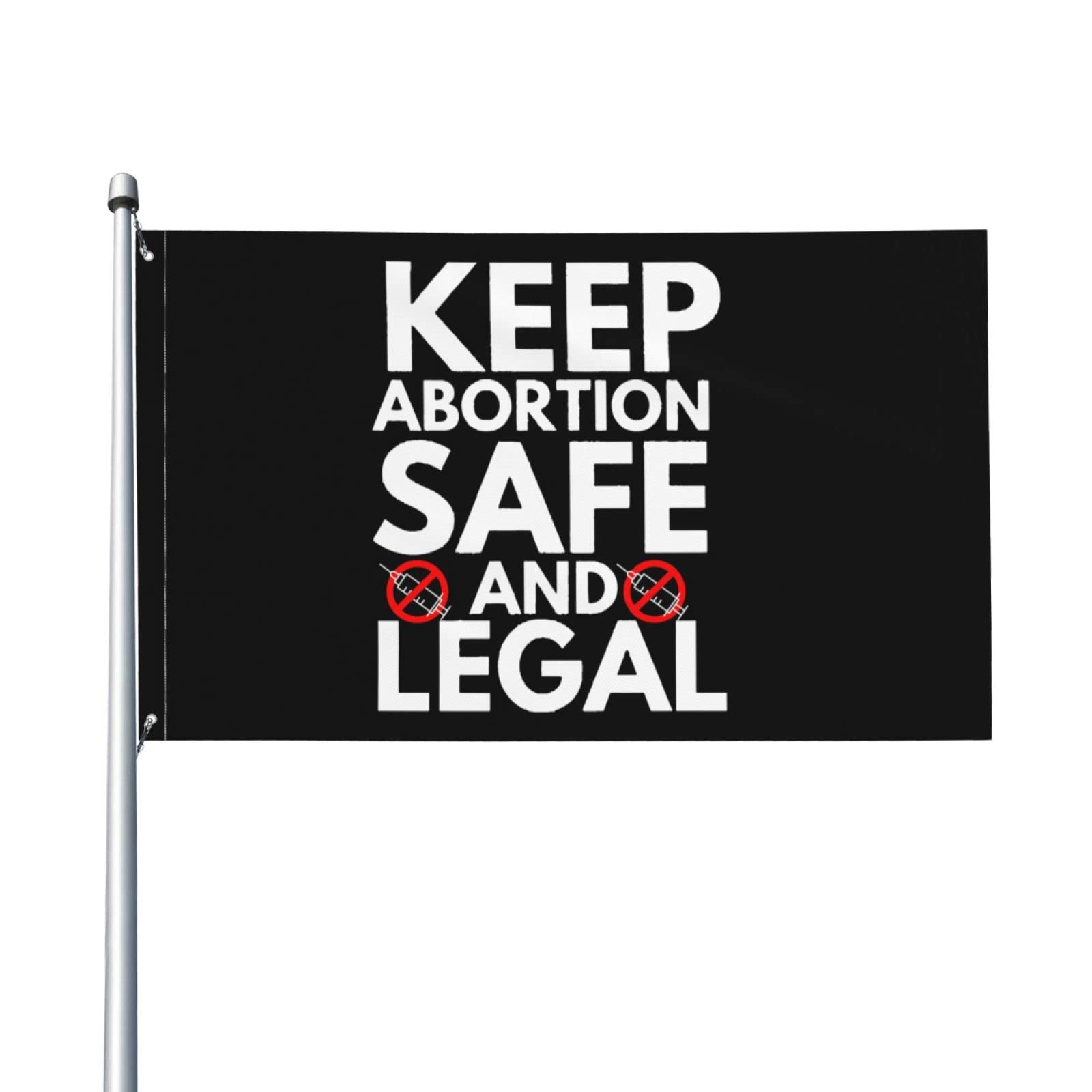 Keep Abortion Safe and Legal Flag - 3x5 Ft Feminist Wall Art for Room Decor, College Dorm Tapestry - Perfect for Women's Rights Protests, Activist Events & Progressive Home Decor