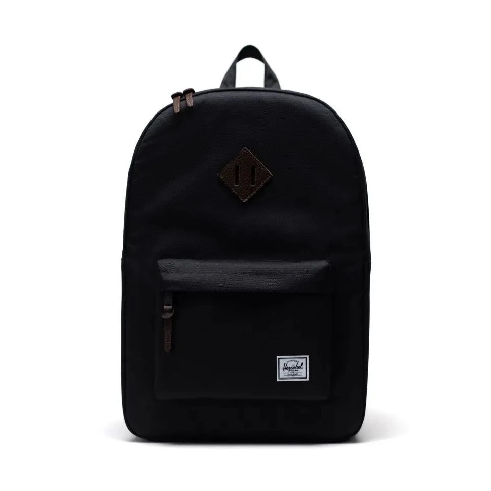 Herschel Heritage Backpack - Black/Chicory Coffee Color, Stylish Laptop Bag for College, Work & Travel | Durable School Backpack with USB Charging Port