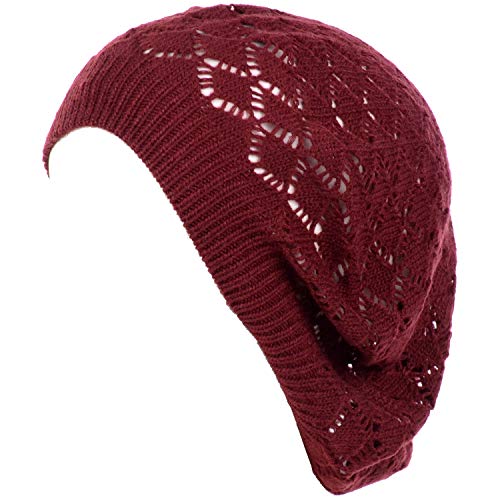 Lace Diamond Knit-burgundy