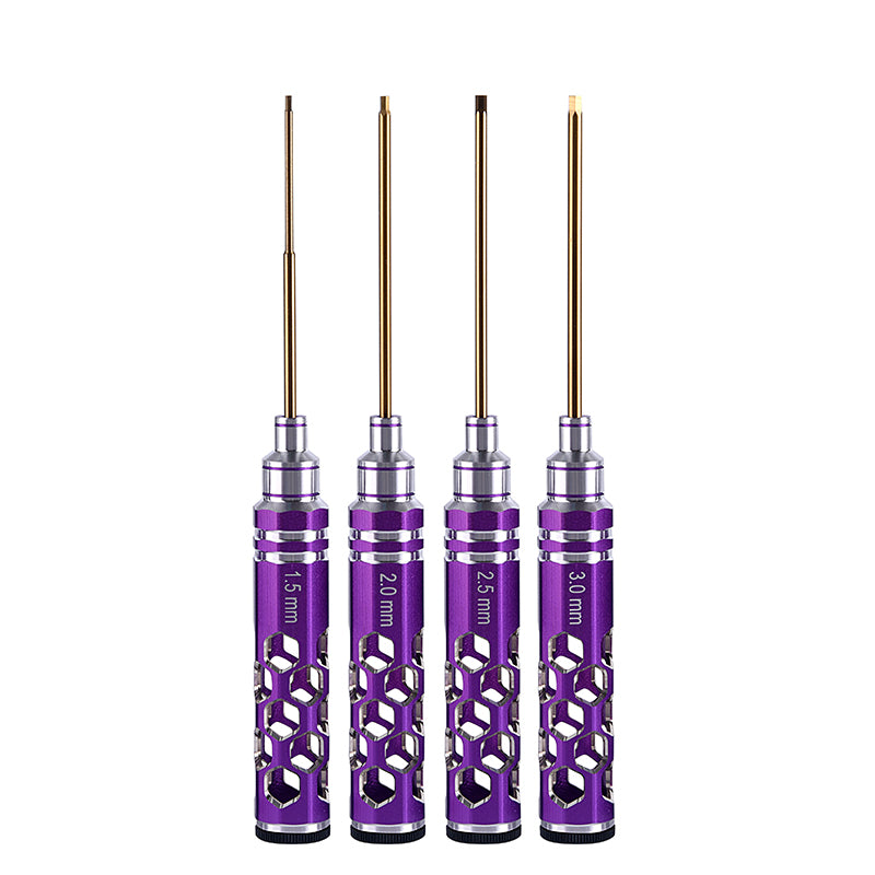 4-Piece Hex Nut Flathead Driver Socket Screwdriver Set - Metal Tool Kit for RC Trucks, Cars, Drones & Remote Control Crawlers | Perfect for DIY Repairs & Maintenance