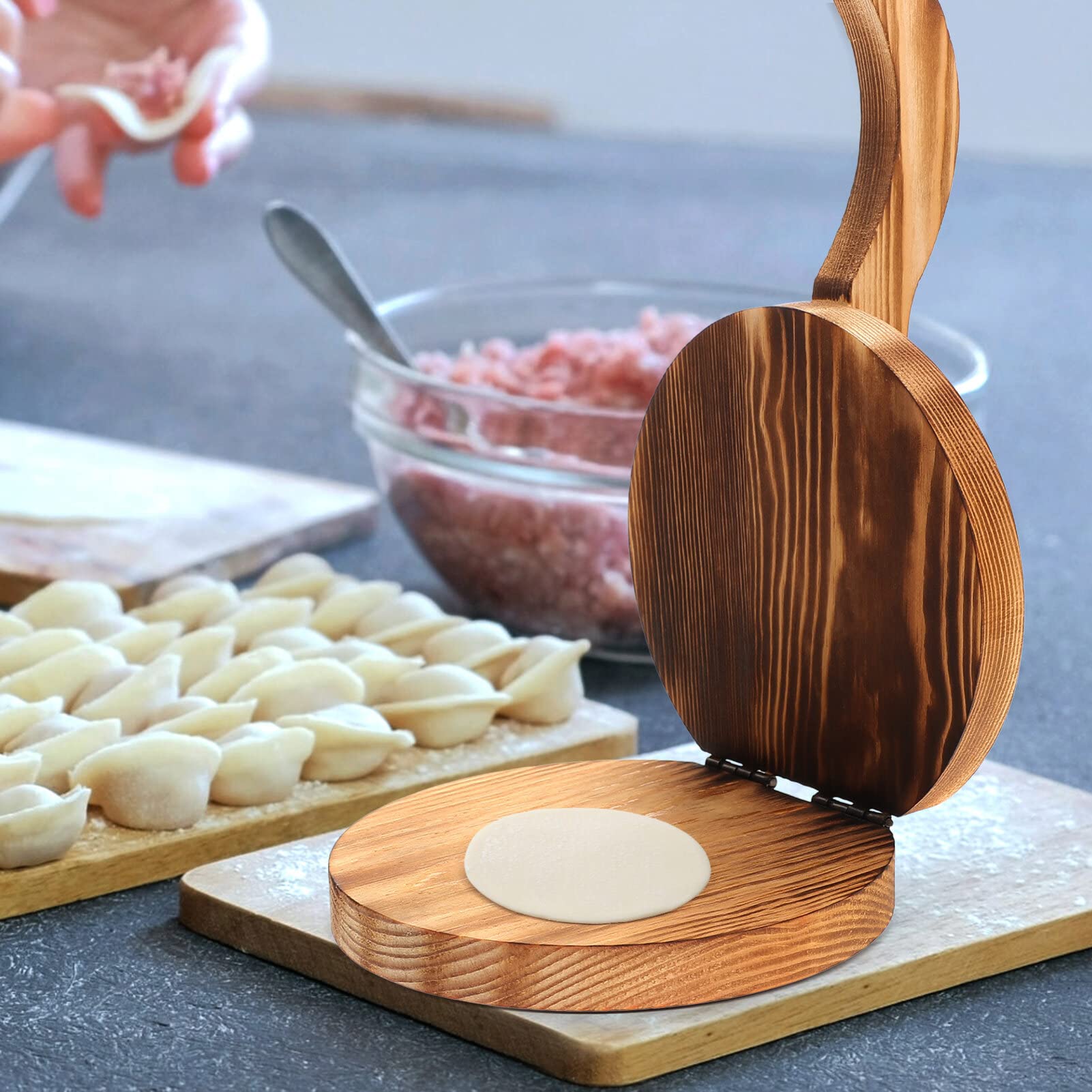 Wooden Tortilla Press - Handmade Dough Presser for Tacos, Dumplings & Wrappers | Manual Tortilla Maker & Dough Flattener | Perfect for Home Kitchens, Mexican Cuisine & Asian Cooking