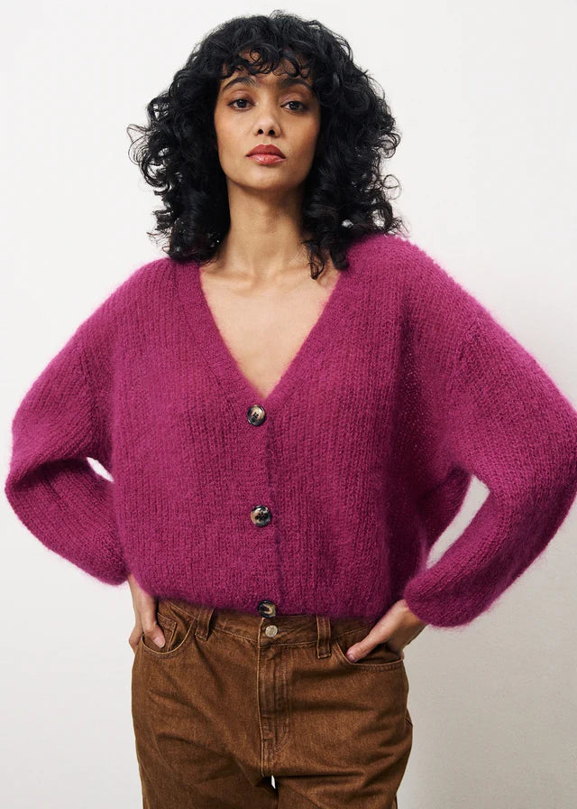 Enorah Women's Purple Cardigan Sweater - Soft Knit Open Front Long Sleeve Wrap Cardigan for Fall & Winter - Perfect for Office, Casual Wear and Layering