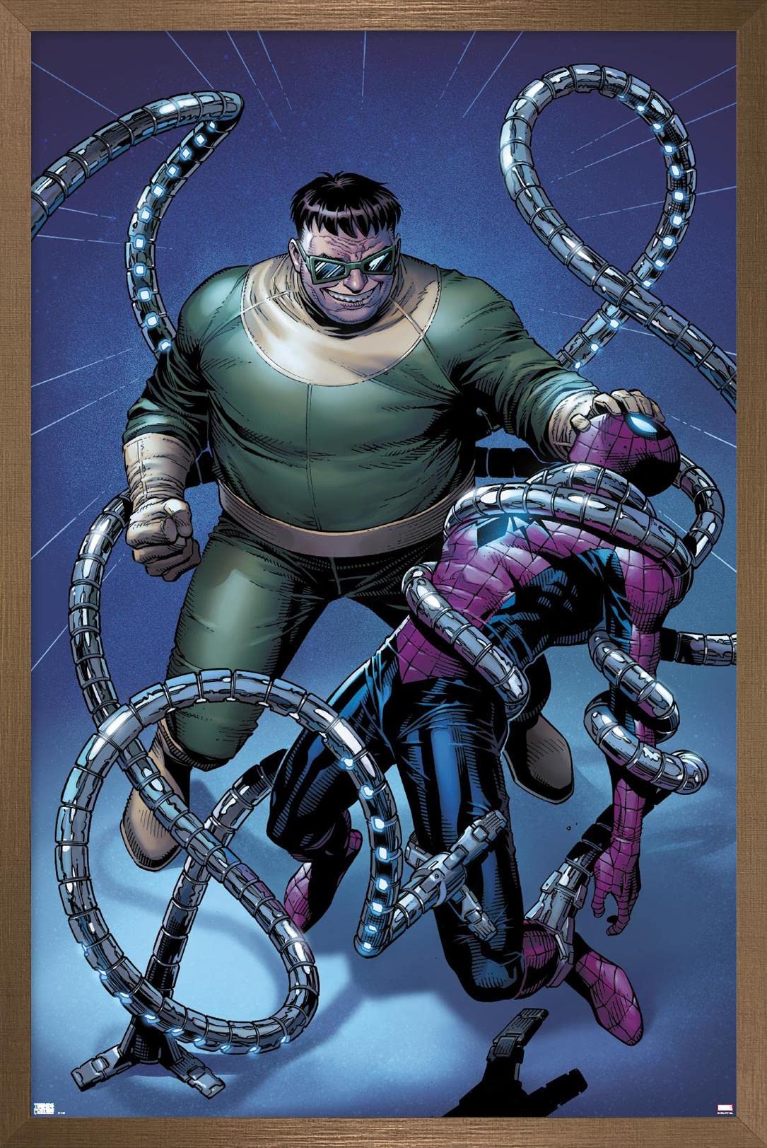 Marvel Comics Spider-Man vs Doctor Octopus - The Clone Conspiracy #1 Wall Art Poster (34x22.4 Inches) - Bronze Framed Superhero Decor for Bedroom, Living Room & Comic Book Fan Gifts