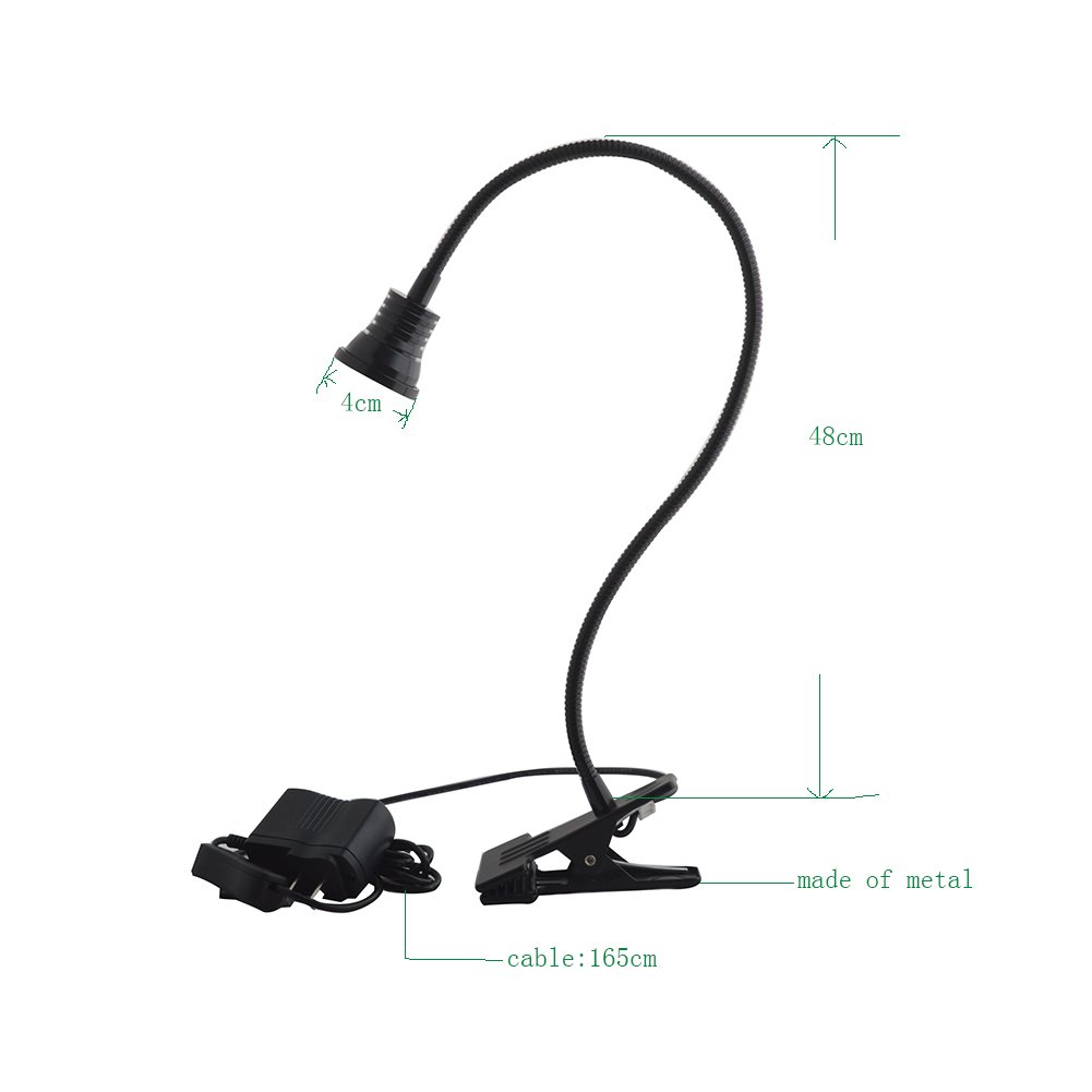 Eye-Care LED Desk Lamp with Adjustable Gooseneck - 5W Cold Light Reading Light with US Plug & 62